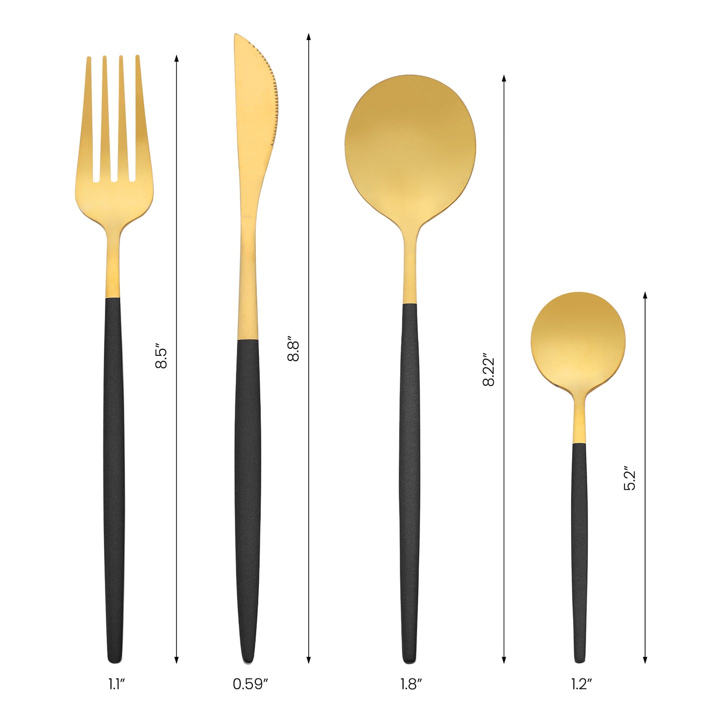 24 Pieces Silverware Set, Stainless Steel Serving Utensils Set for Kitchen Eating Tableware