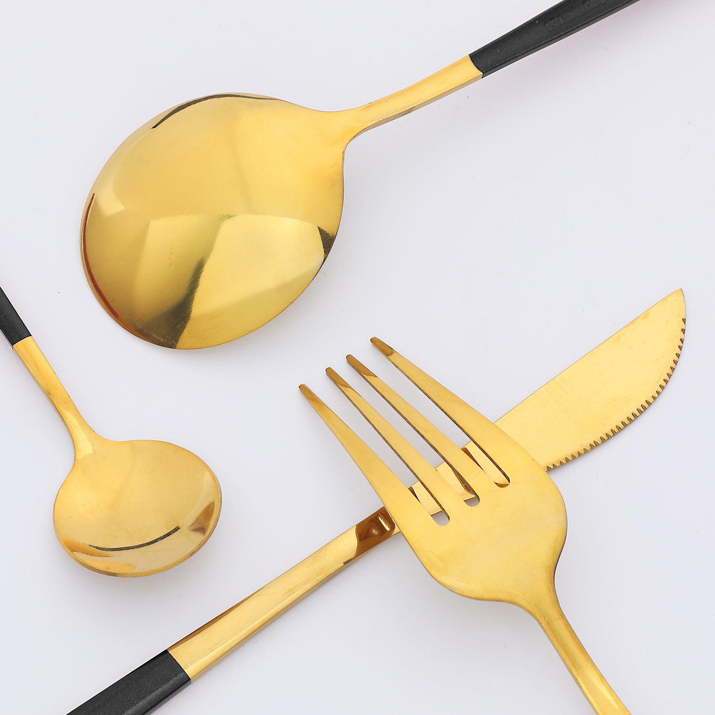 24 Pieces Silverware Set, Stainless Steel Serving Utensils Set for Kitchen Eating Tableware