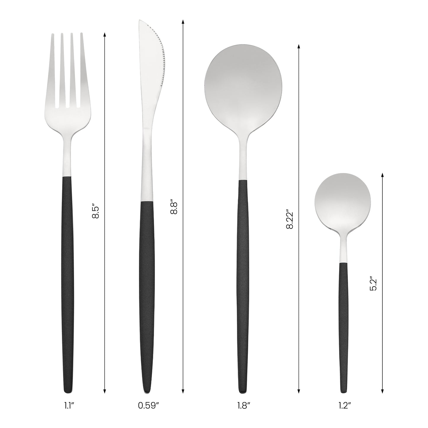 24 Pieces Silverware Set, Stainless Steel Serving Utensils Set for Kitchen Eating Tableware