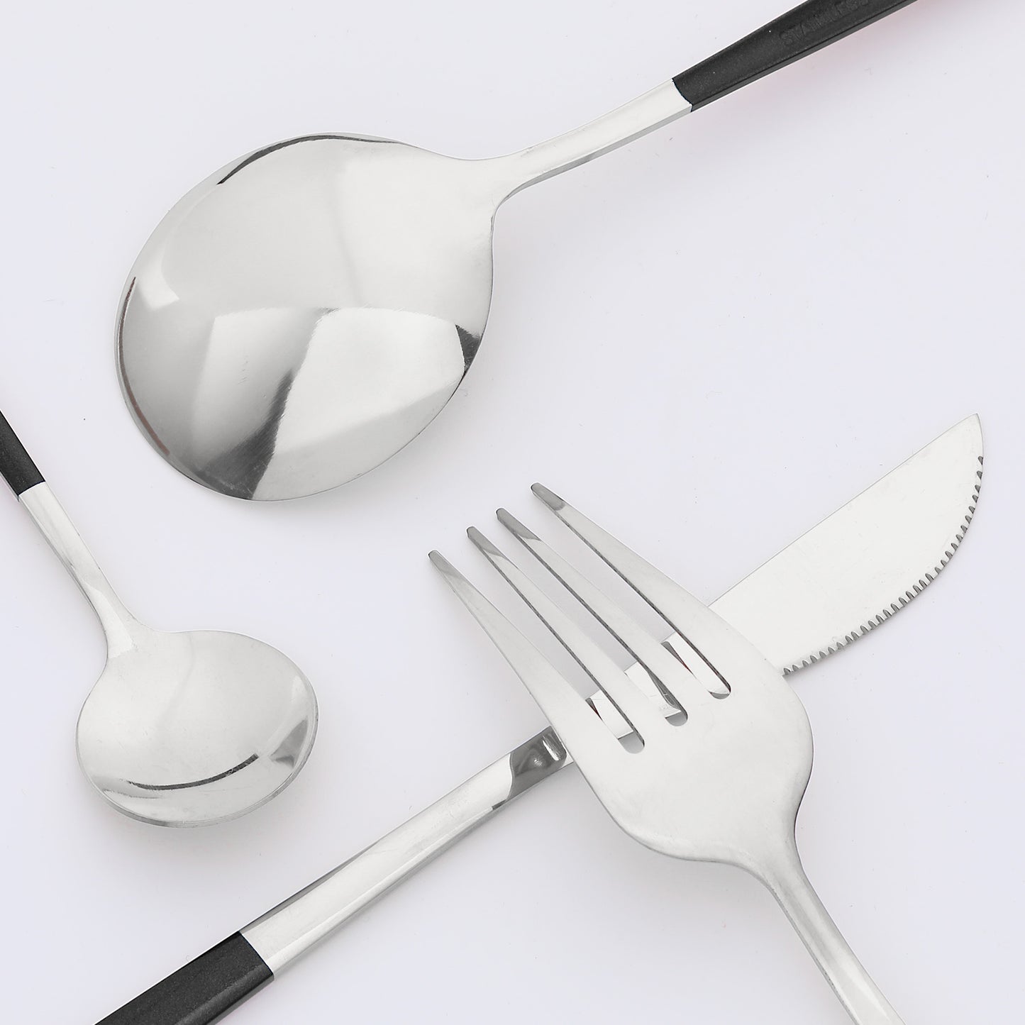 24 Pieces Silverware Set, Stainless Steel Serving Utensils Set for Kitchen Eating Tableware