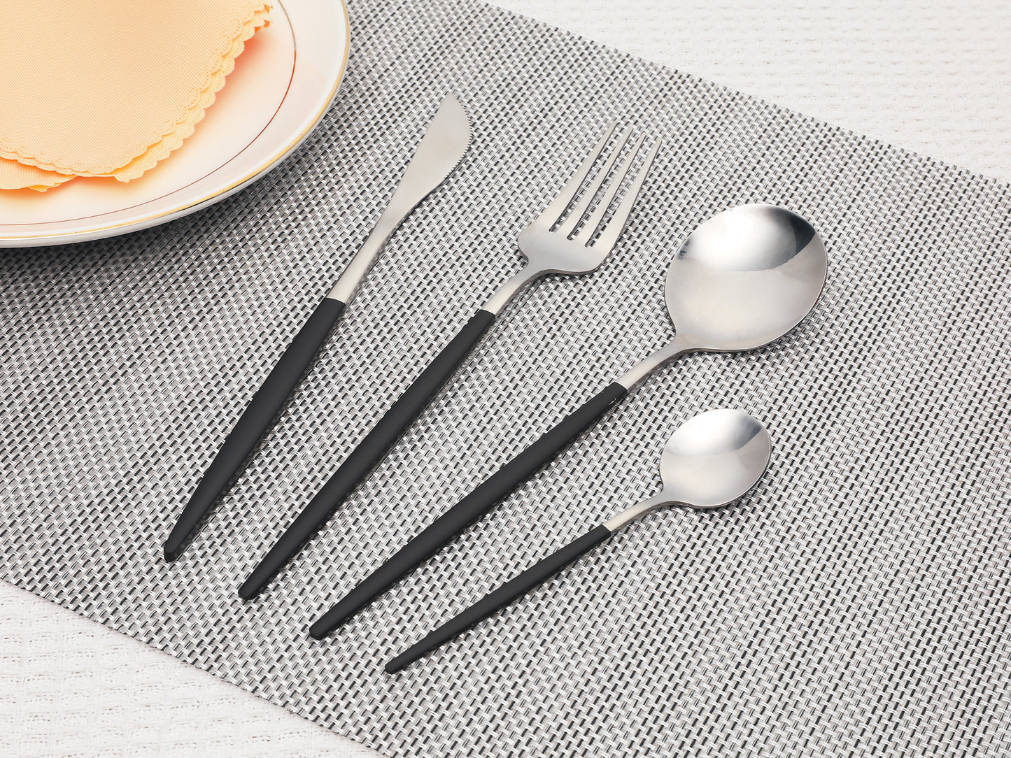 24 Pieces Silverware Set, Stainless Steel Serving Utensils Set for Kitchen Eating Tableware