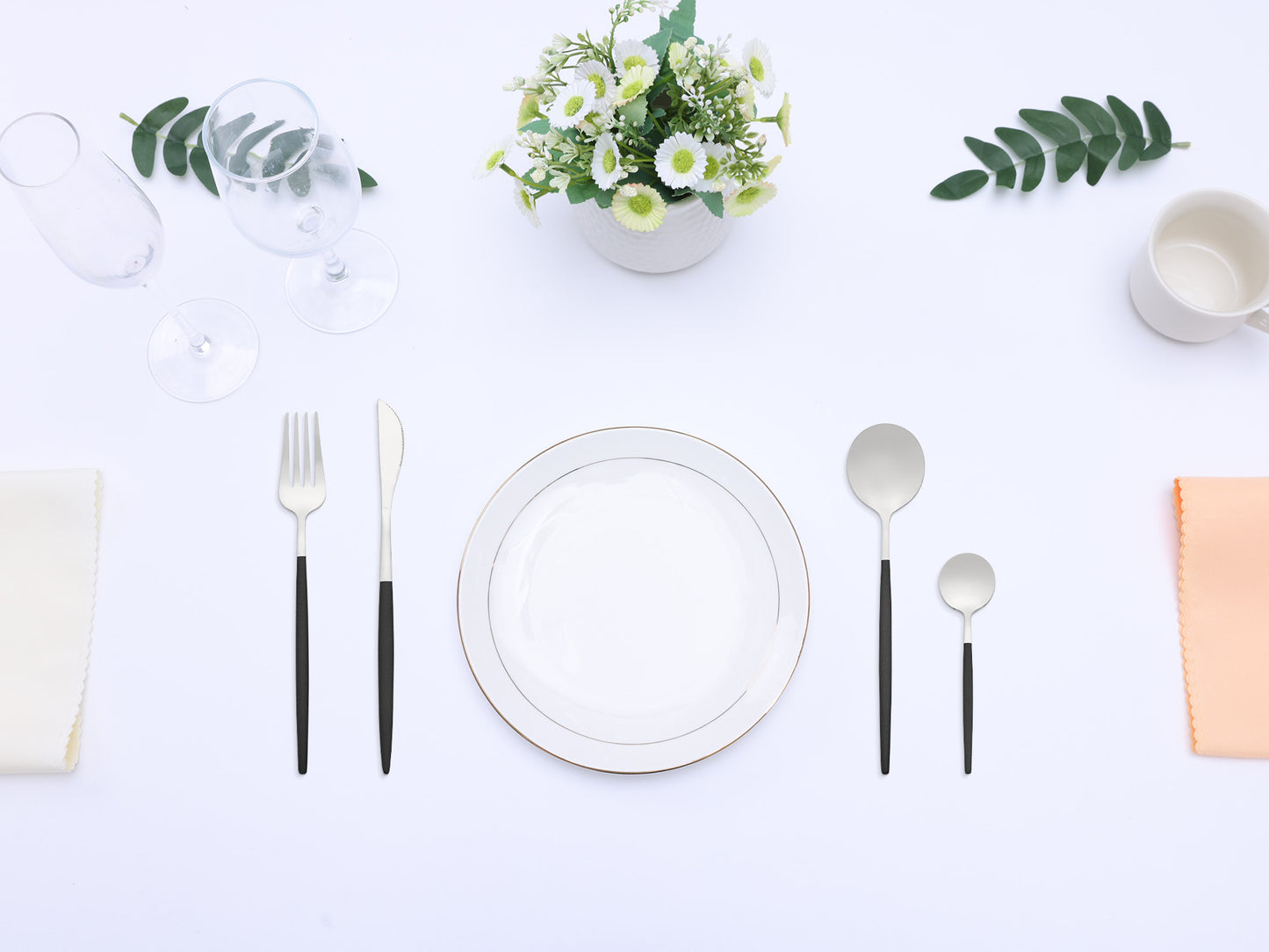 24 Pieces Silverware Set, Stainless Steel Serving Utensils Set for Kitchen Eating Tableware