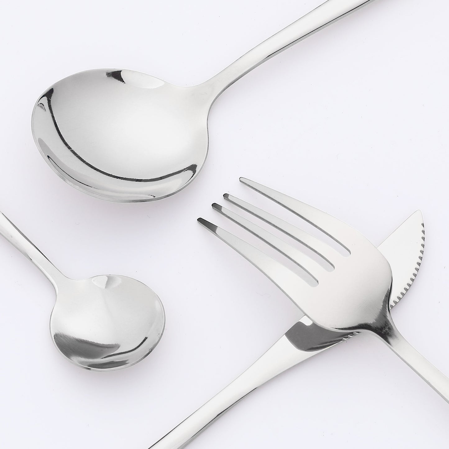 16 Pieces Silverware Set, Stainless Steel Flatware, Mirror Polished Cutlery Set