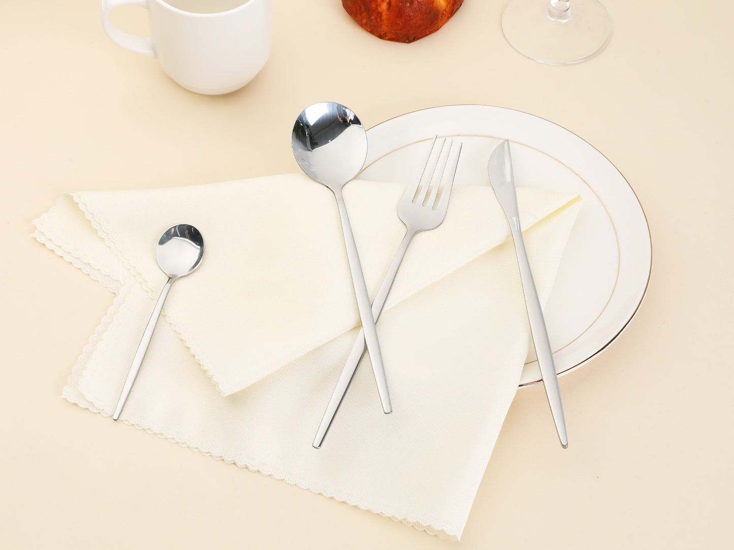 16 Pieces Silverware Set, Stainless Steel Flatware, Mirror Polished Cutlery Set