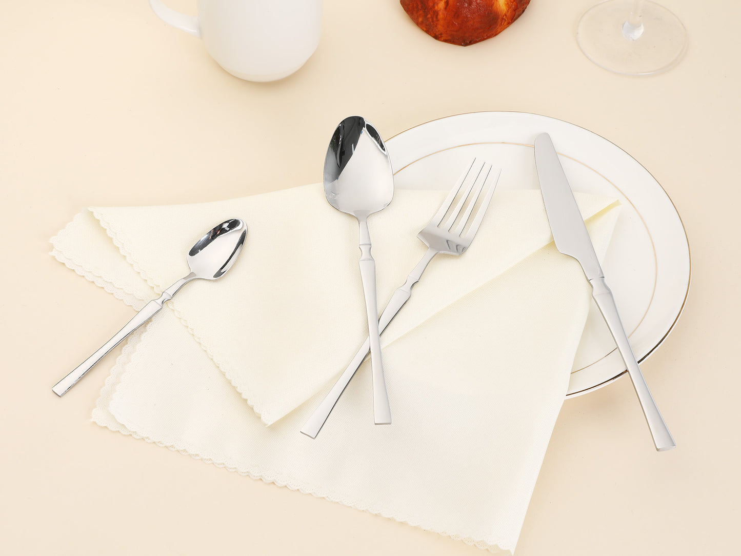 20 Pieces Silverware Set, Stainless Steel Flatware, Mirror Polished Cutlery Set