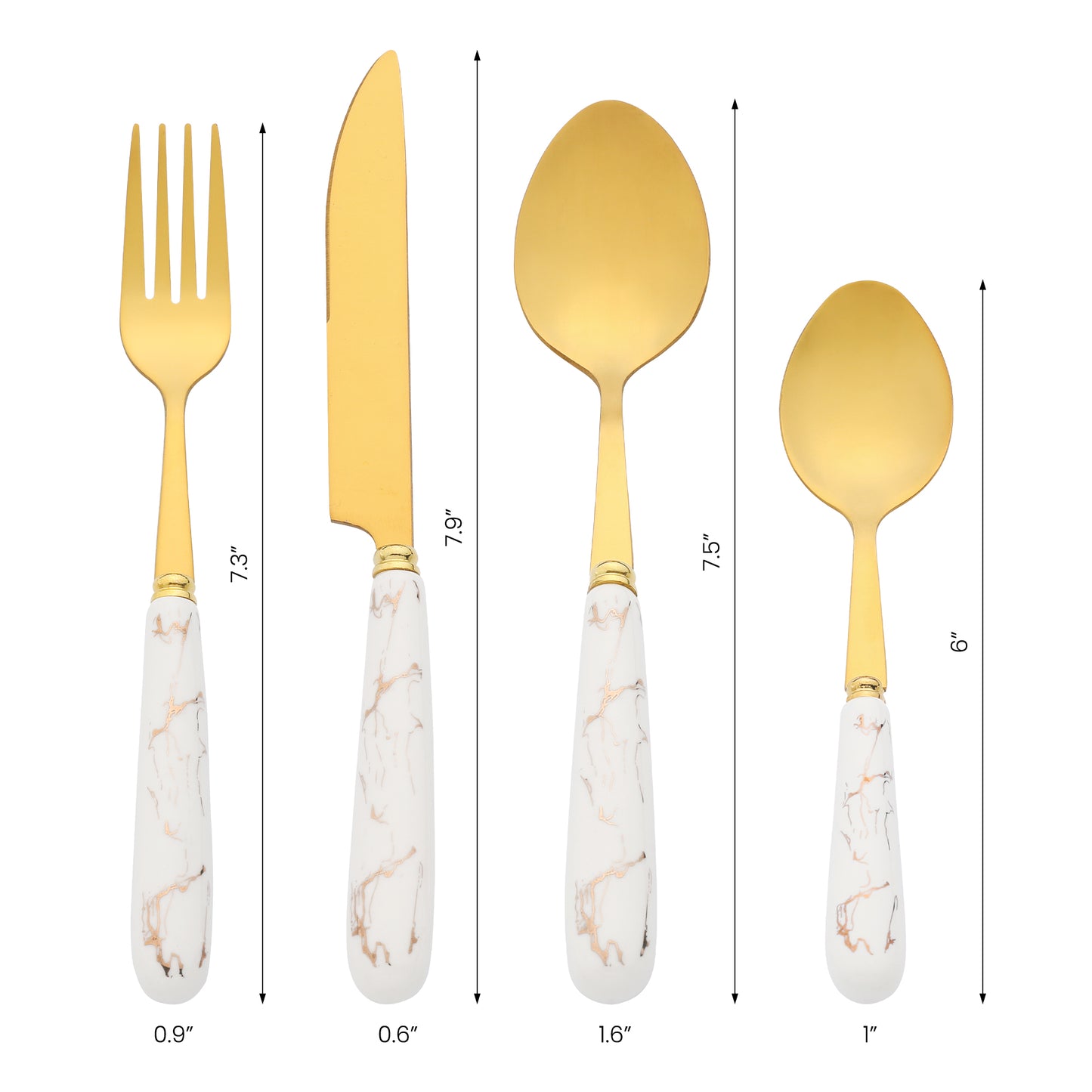 24 Pieces Silverware Set, Stainless Steel Floral Flatware Set for 6, Modern Cutlery Set