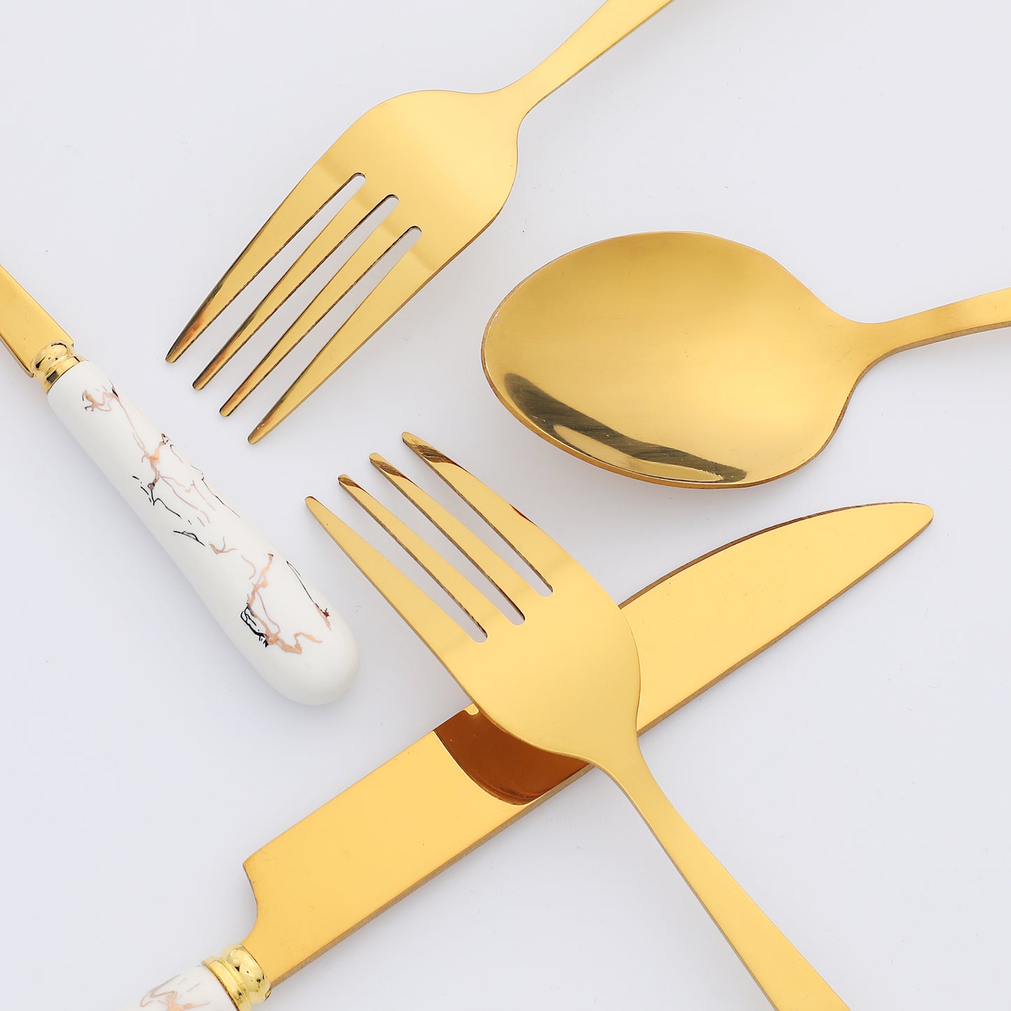 24 Pieces Silverware Set, Stainless Steel Floral Flatware Set for 6, Modern Cutlery Set