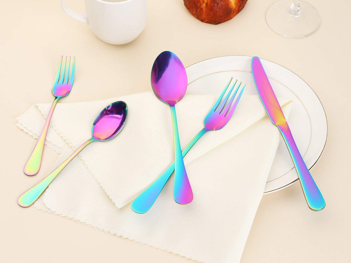 20 Pieces Silverware Set, Stainless Steel Flatware, Mirror Polished Cutlery Set