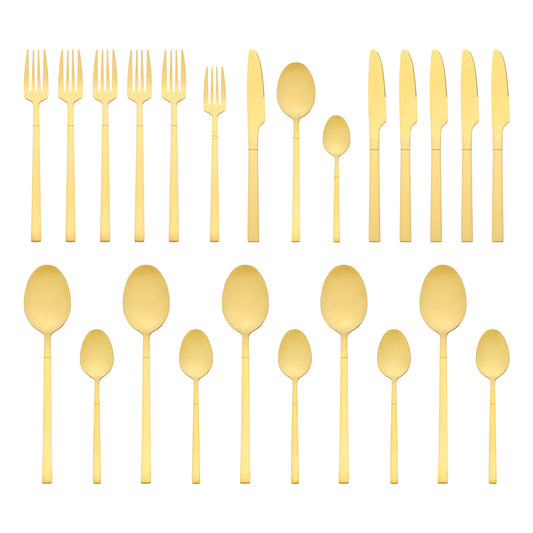 24 Pieces Silverware Set, Stainless Steel Flatware Set for 6, Mirror Polished Cutlery Set