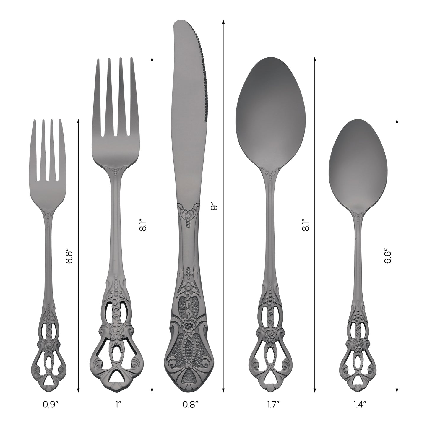 20 Pieces Silverware Set, Stainless Steel Floral Flatware, Modern Cutlery Set