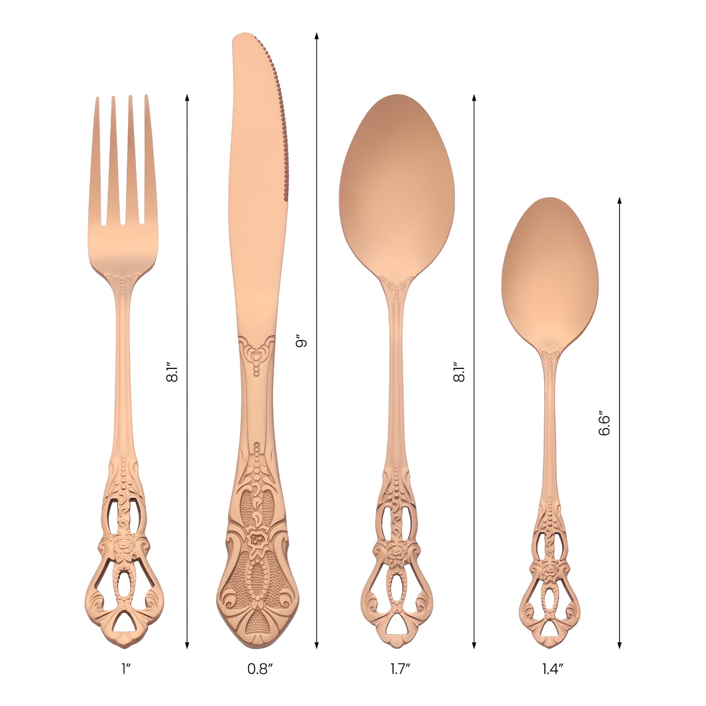 24 Pieces Silverware Set, Stainless Steel Floral Flatware Set for 6, Modern Cutlery Set