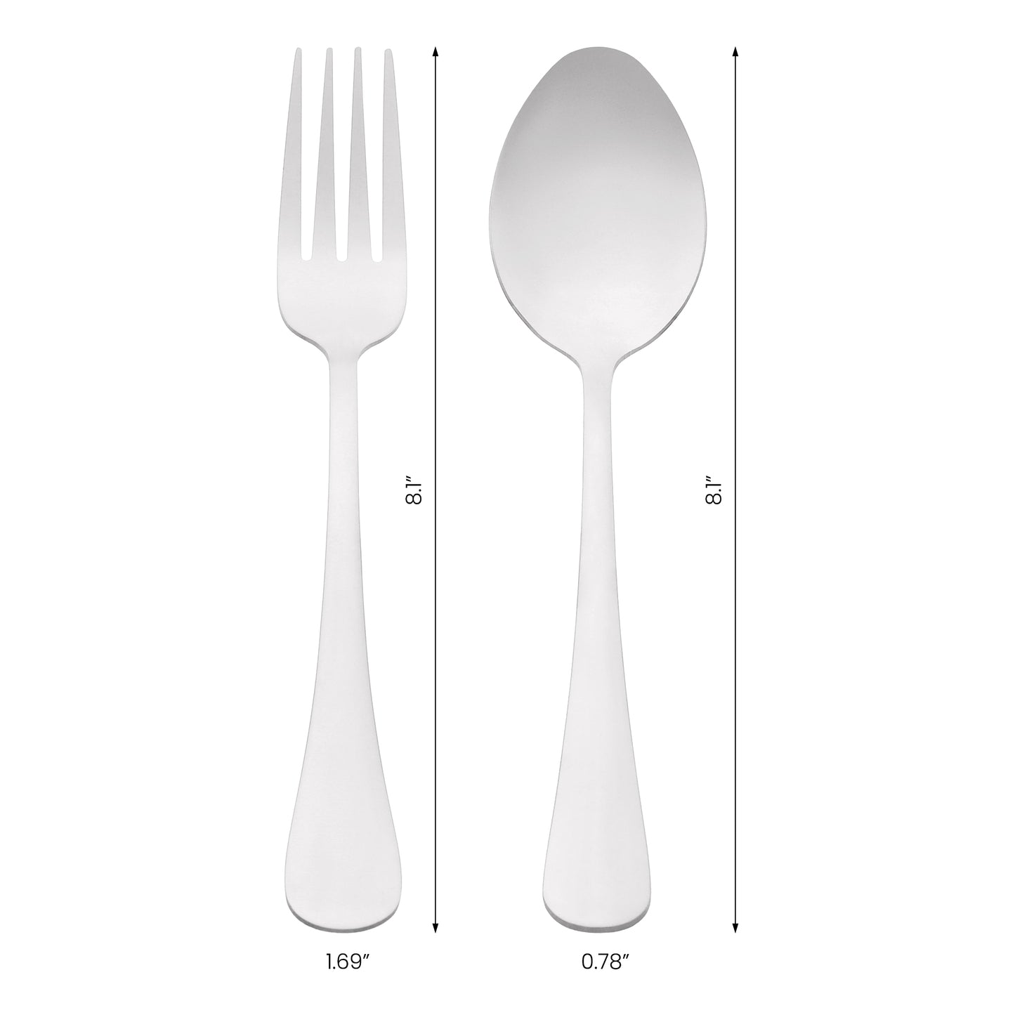 Juego de cubiertos de acero inoxidable de 12 piezas con cucharas y tenedores.
