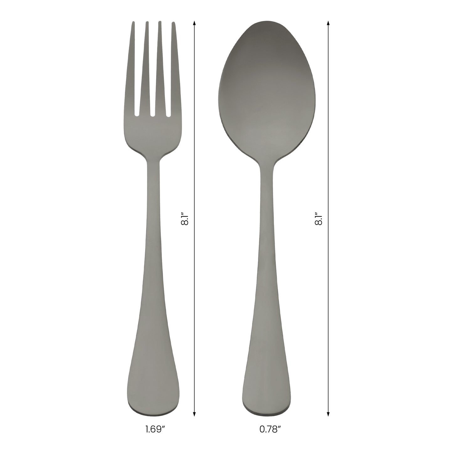 Juego de cubiertos de acero inoxidable de 12 piezas con cucharas y tenedores.