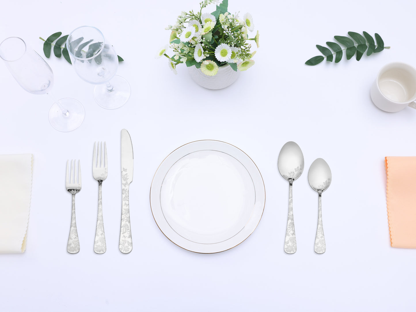 5 Pieces Silverware Set, Stainless Steel Flatware Set, Mirror Polished Cutlery Set