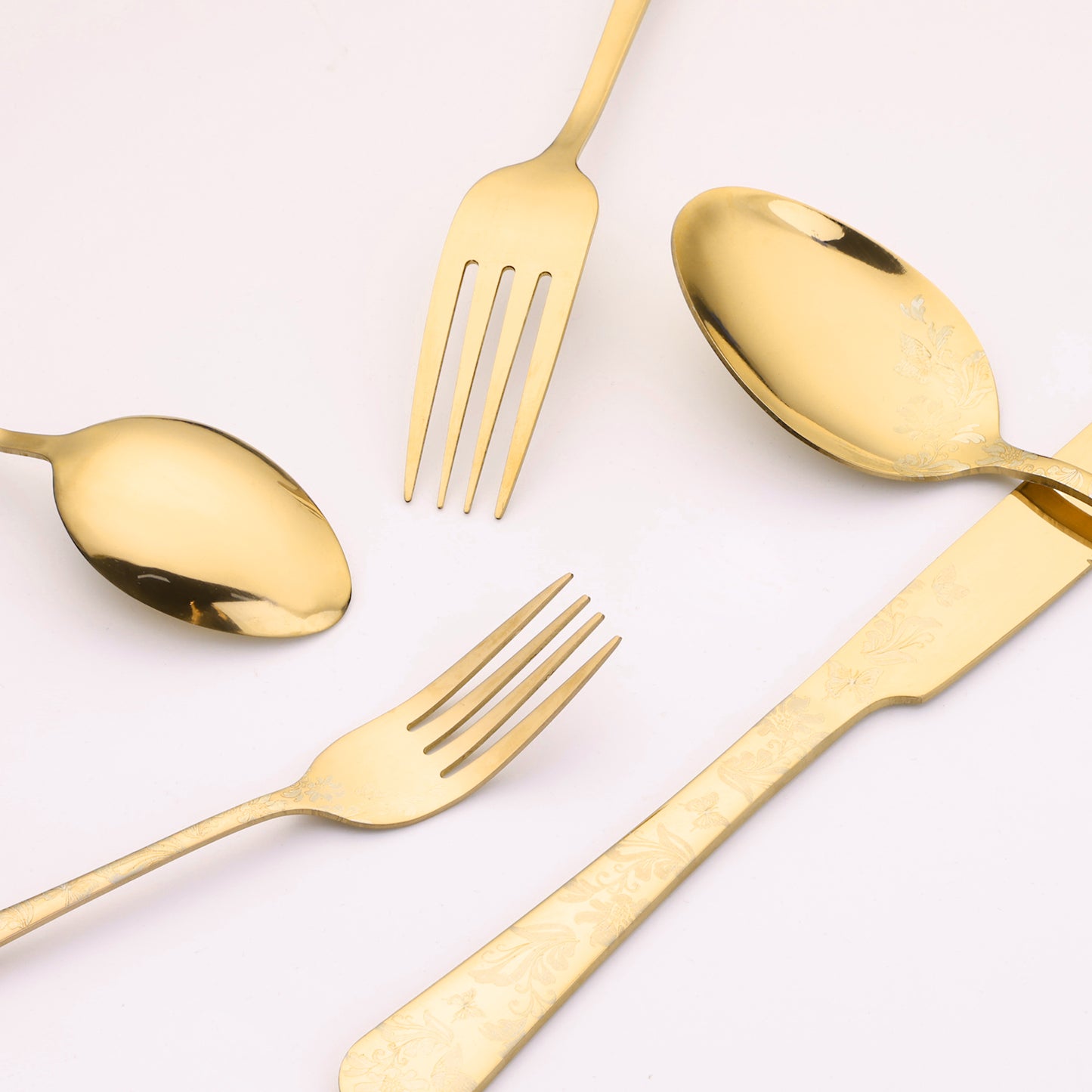 5 Pieces Silverware Set, Stainless Steel Flatware Set, Mirror Polished Cutlery Set