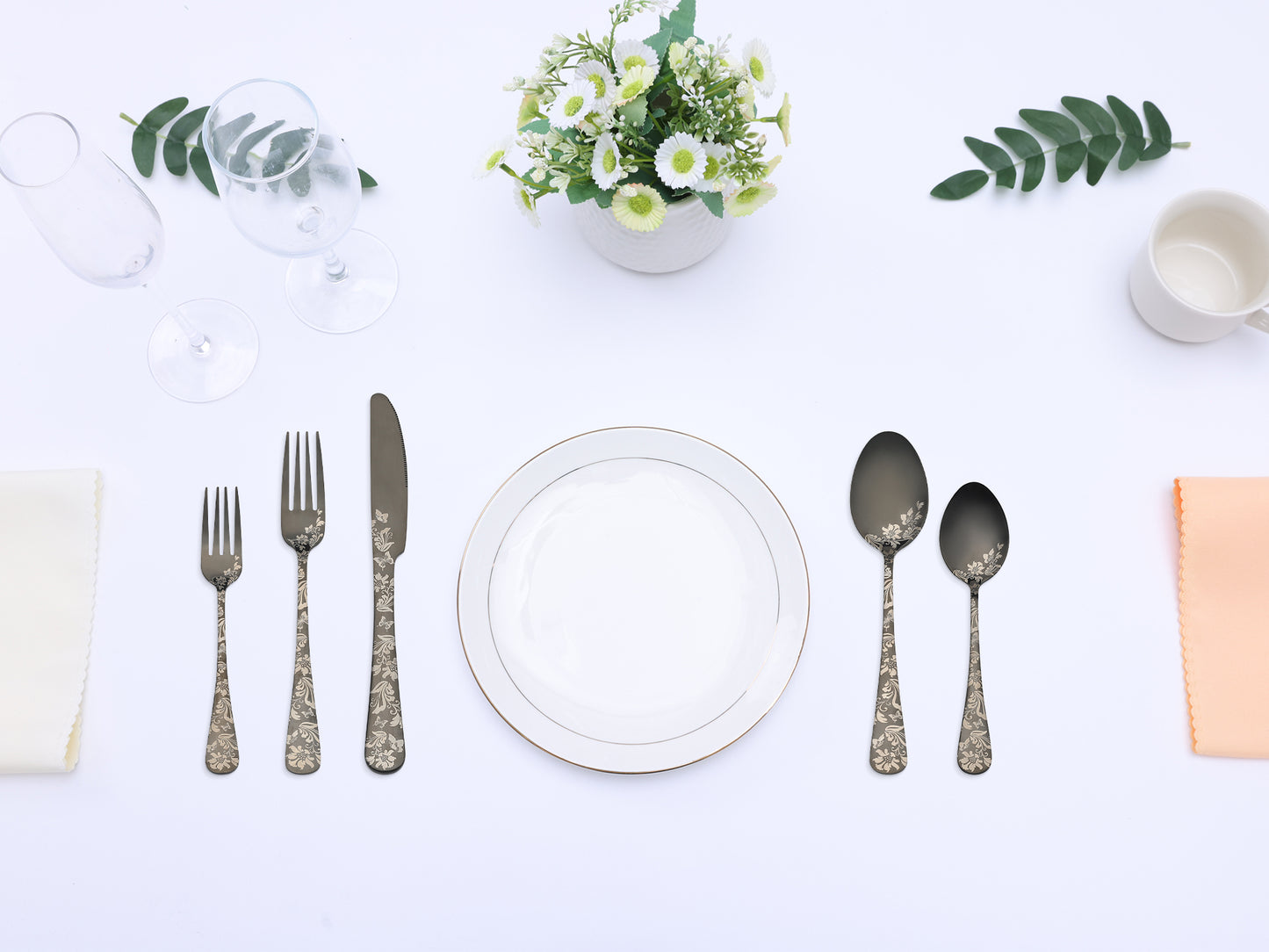 5 Pieces Silverware Set, Stainless Steel Flatware Set, Mirror Polished Cutlery Set