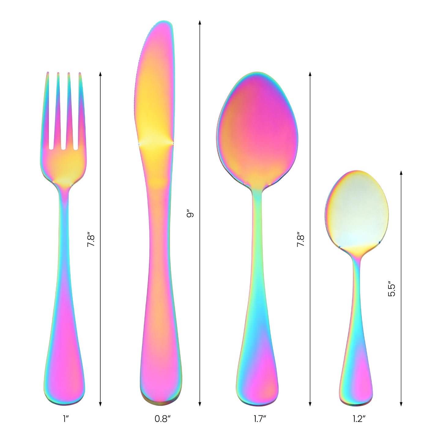 24 Pieces Silverware Set, Stainless Steel Flatware Set with Supporting Shelf