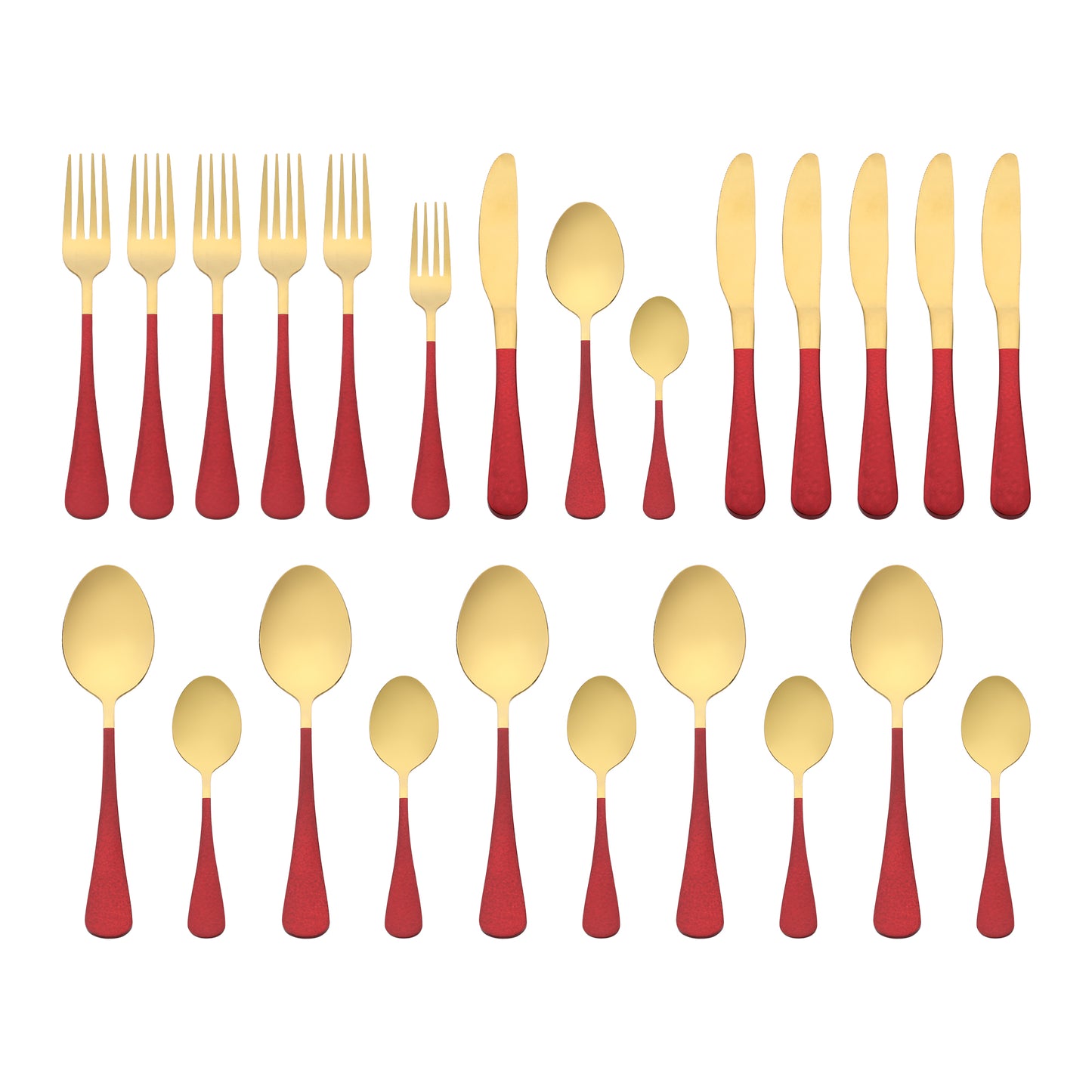 24 Pieces Silverware Set, Stainless Steel Flatware Set with Supporting Shelf