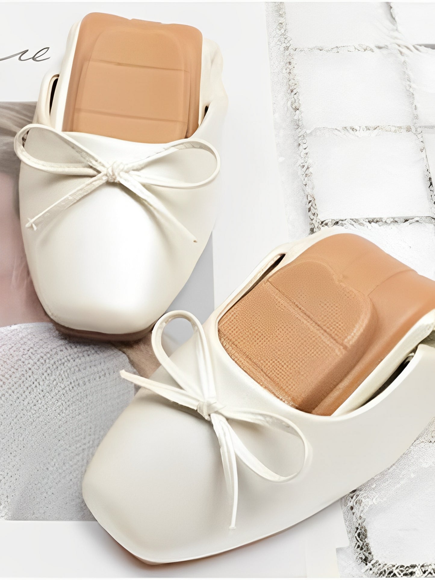 Women Solid Color Bow Commuting Flat Shoes Soft Sole Shoes