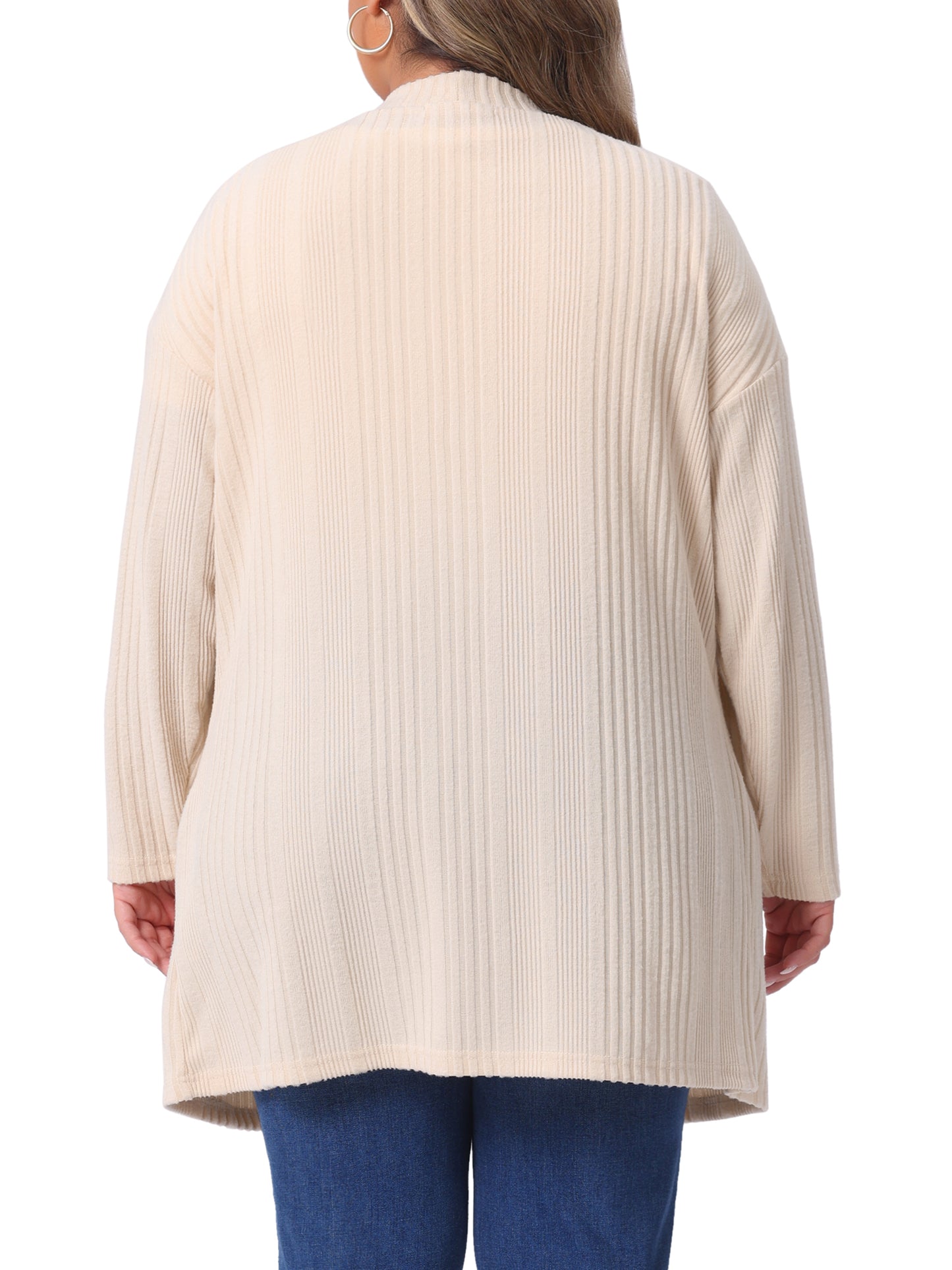 Women Plus Size Cardigans Button V Neck Long Sleeve Lightweight Knit Cardigan with Pockets