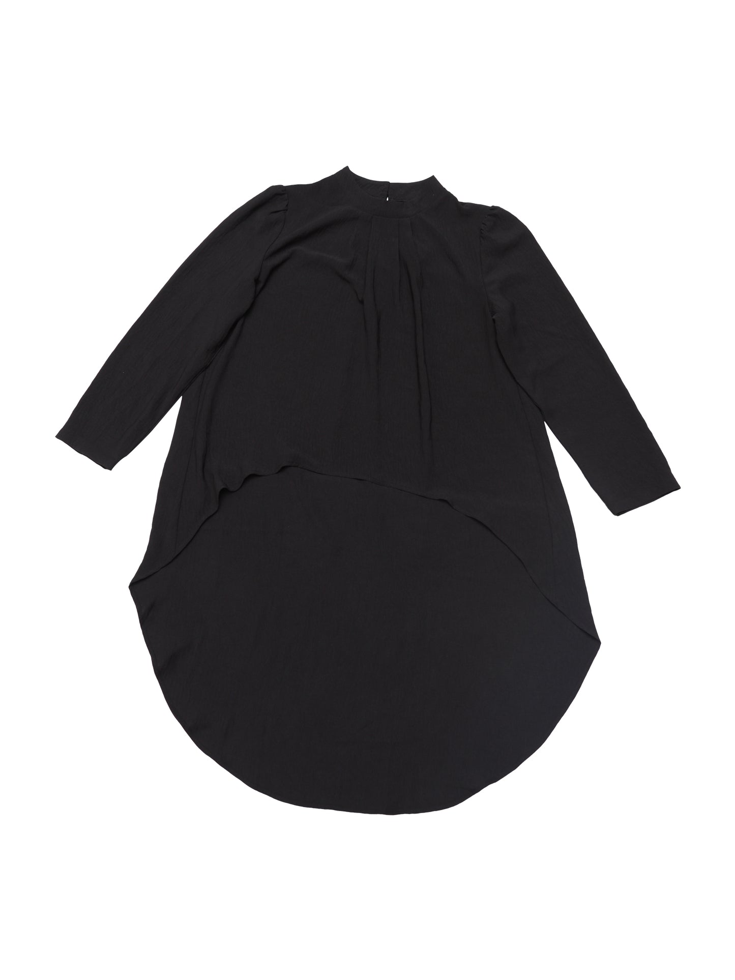 Women's High Low Tops Long Sleeve Back Keyhole Round Neck Asymmetrical Hem Tops Dressy Casual Blouse