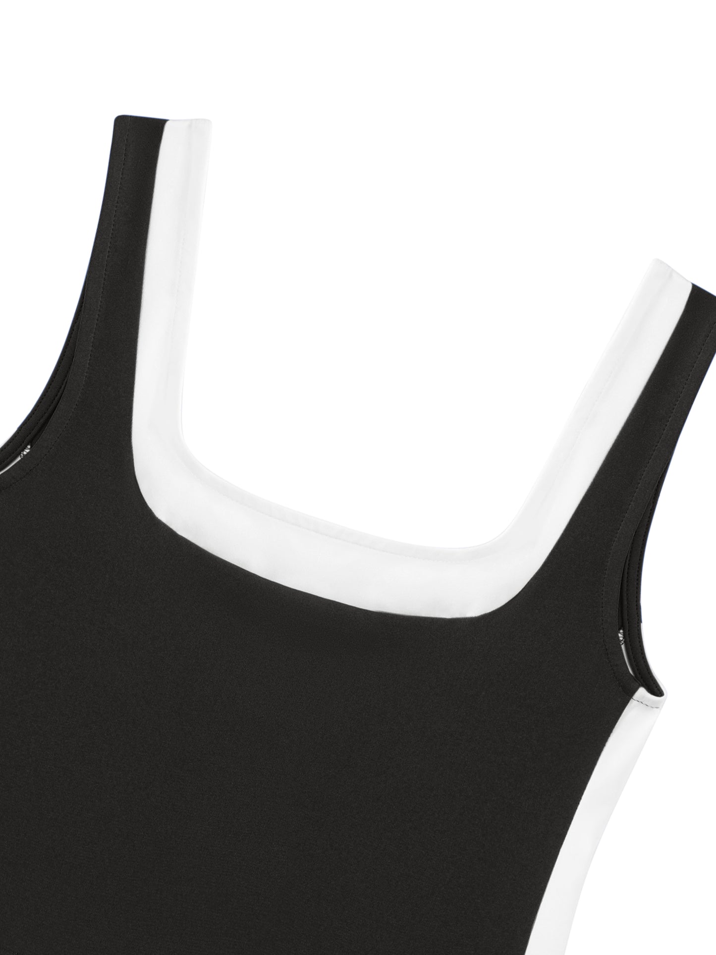 Women's Color Block Square Neck Tank Top Strappy Sleeveless Summer Crop Top