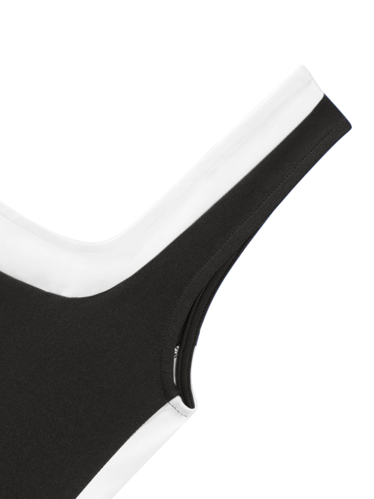 Women's Color Block Square Neck Tank Top Strappy Sleeveless Summer Crop Top