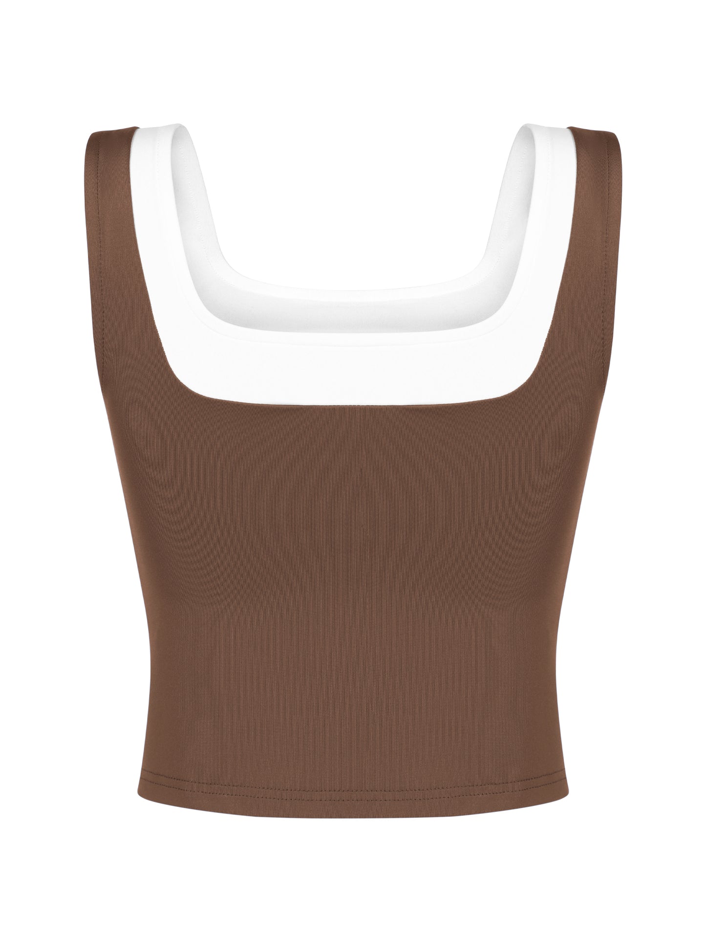 Women's Color Block Square Neck Tank Top Strappy Sleeveless Summer Crop Top