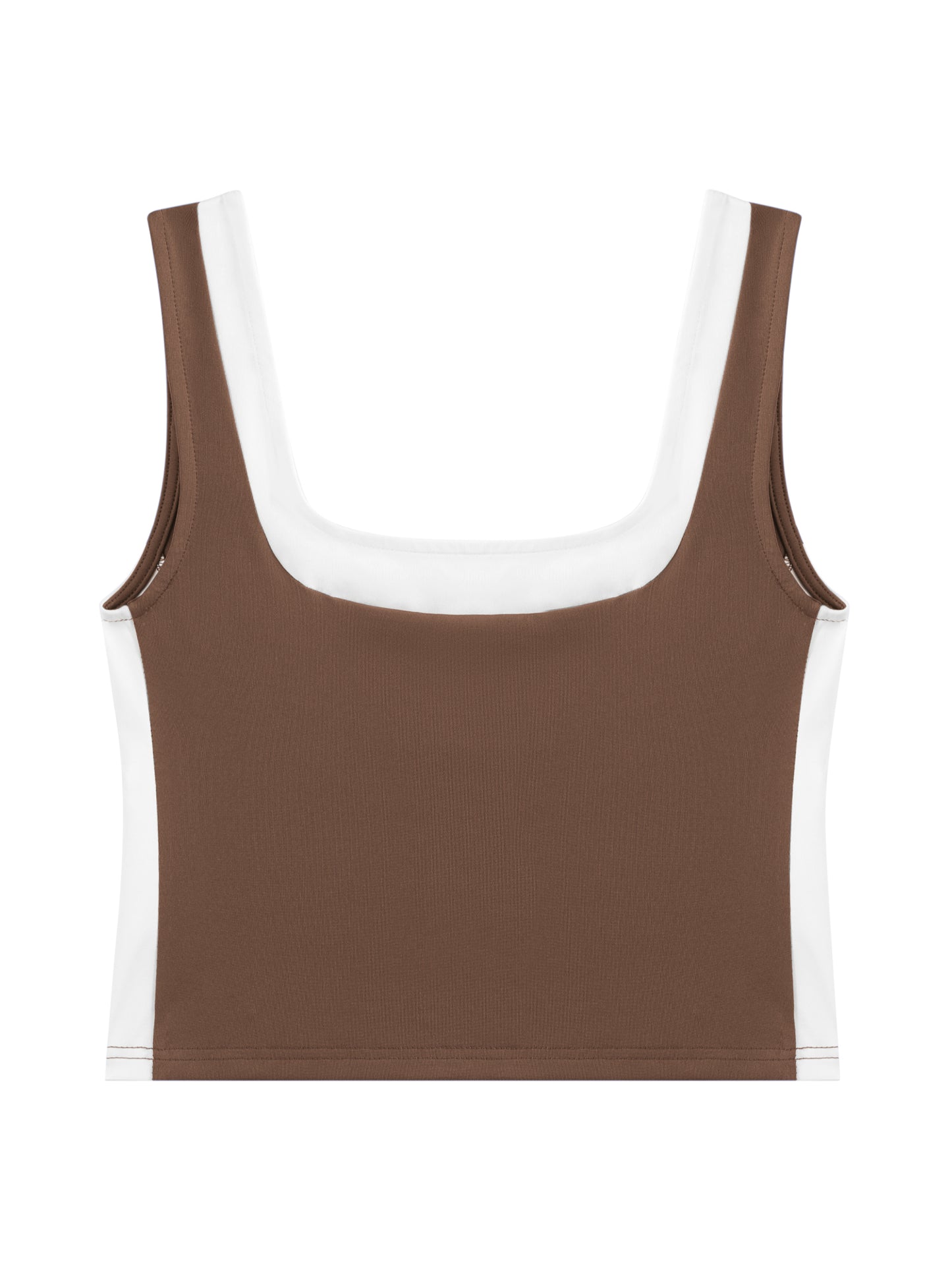 Women's Color Block Square Neck Tank Top Strappy Sleeveless Summer Crop Top