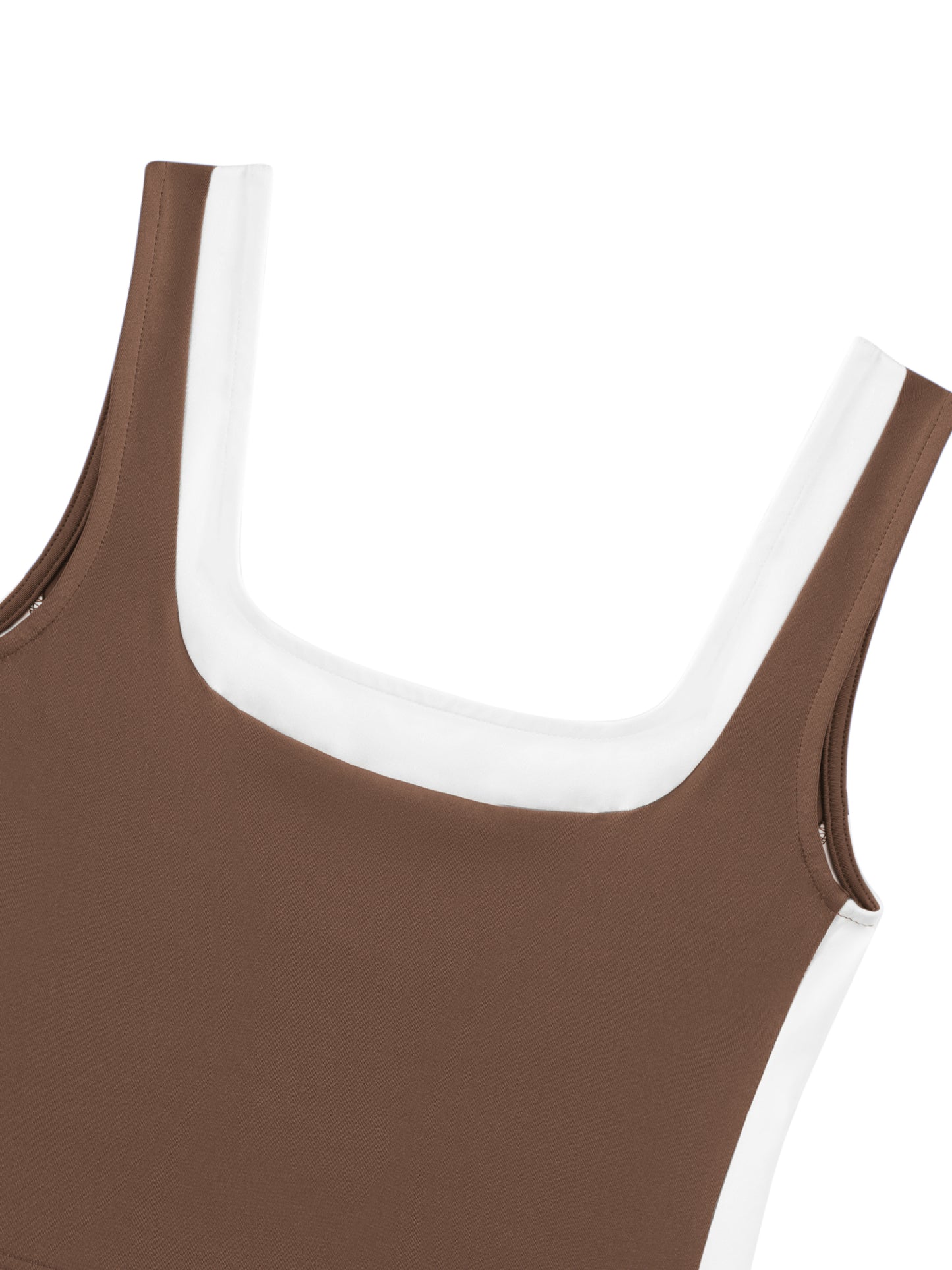 Women's Color Block Square Neck Tank Top Strappy Sleeveless Summer Crop Top