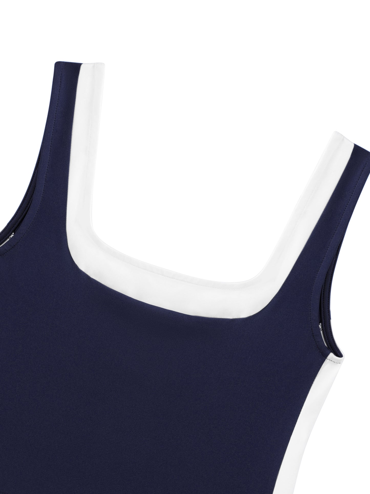 Women's Color Block Square Neck Tank Top Strappy Sleeveless Summer Crop Top