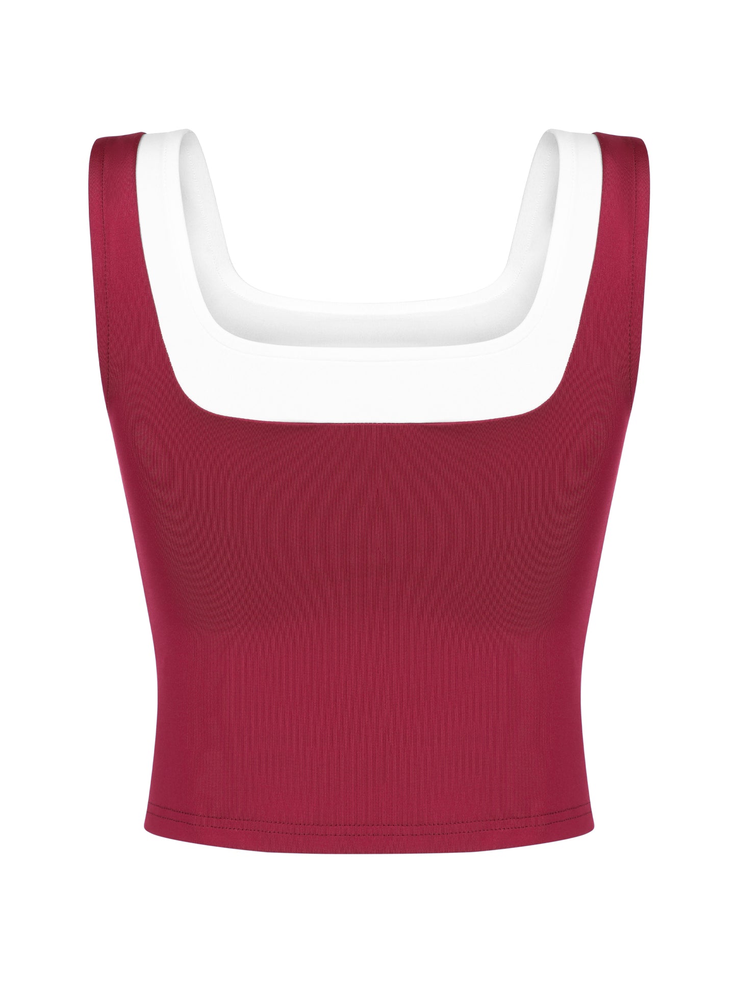Women's Color Block Square Neck Tank Top Strappy Sleeveless Summer Crop Top