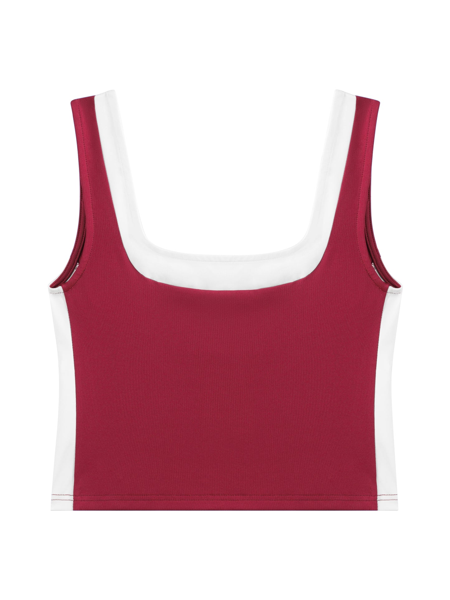 Women's Color Block Square Neck Tank Top Strappy Sleeveless Summer Crop Top