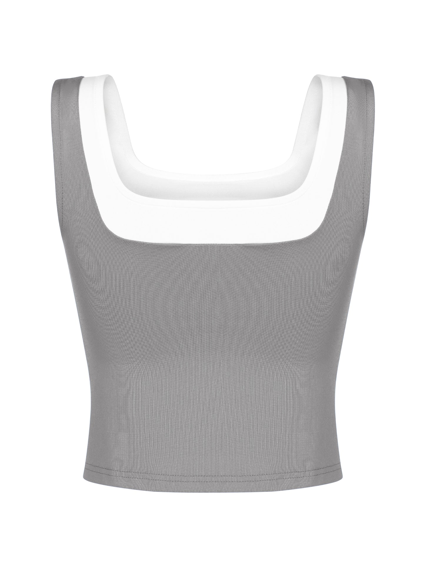 Women's Color Block Square Neck Tank Top Strappy Sleeveless Summer Crop Top