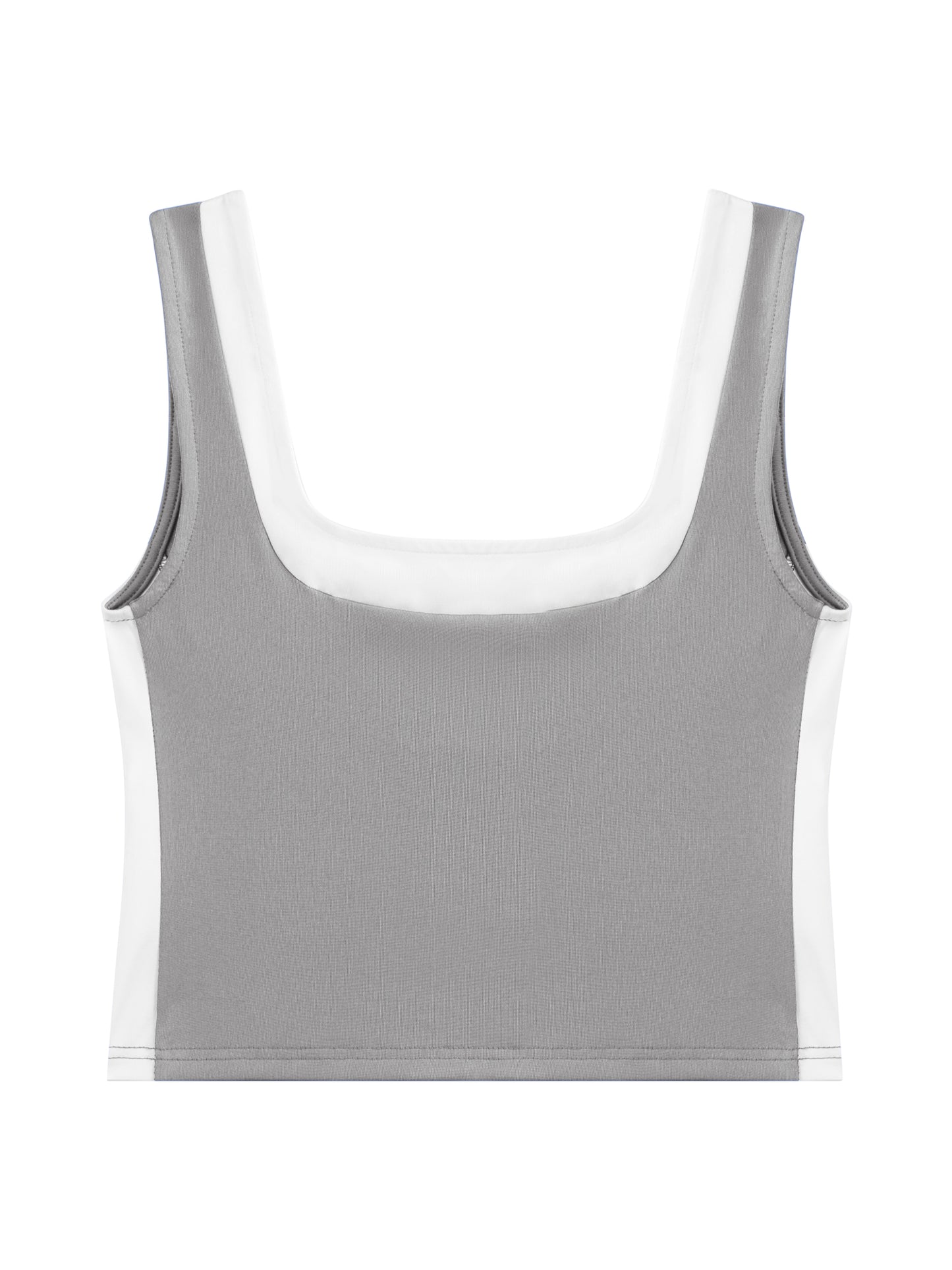 Women's Color Block Square Neck Tank Top Strappy Sleeveless Summer Crop Top
