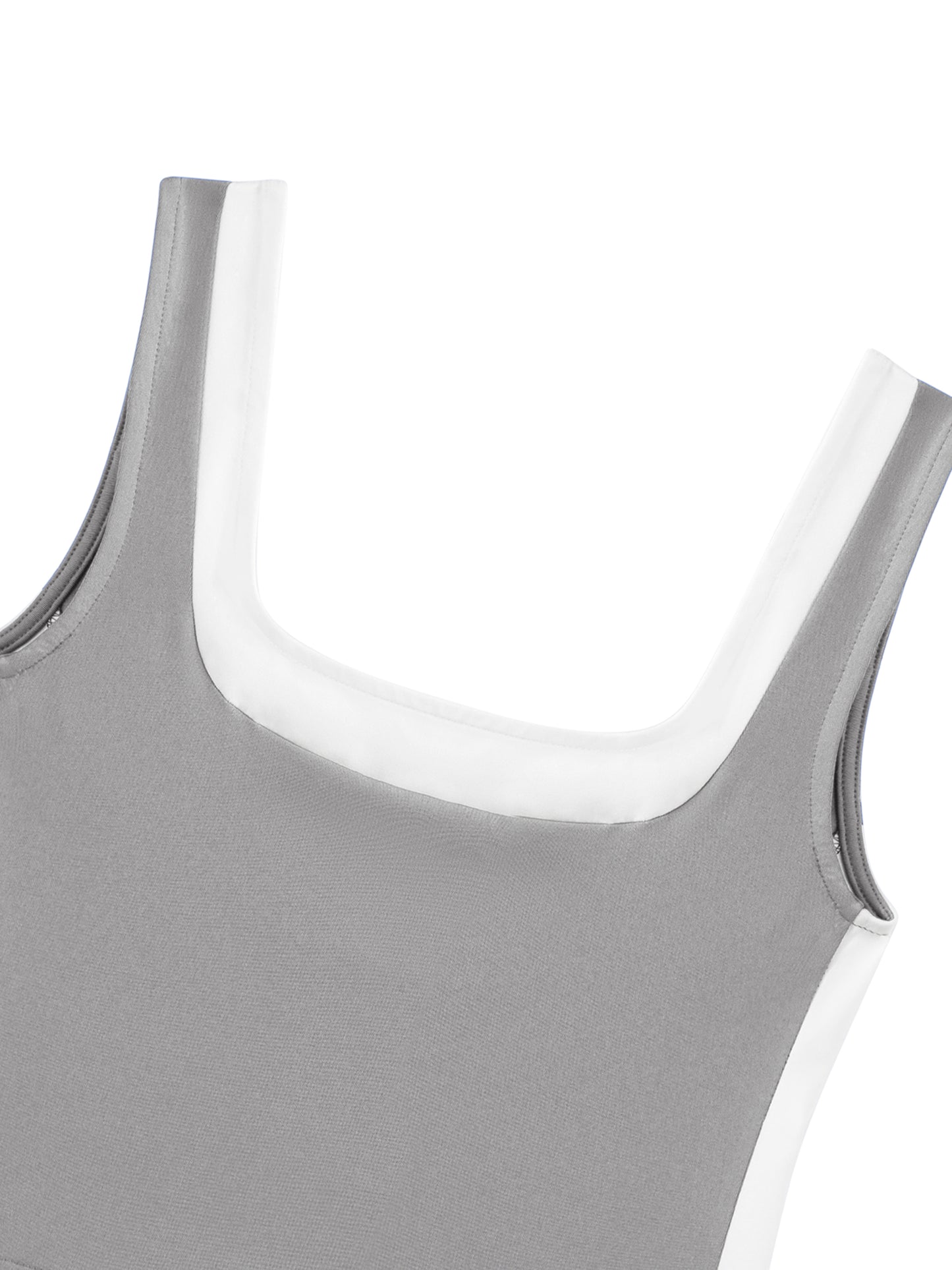 Women's Color Block Square Neck Tank Top Strappy Sleeveless Summer Crop Top