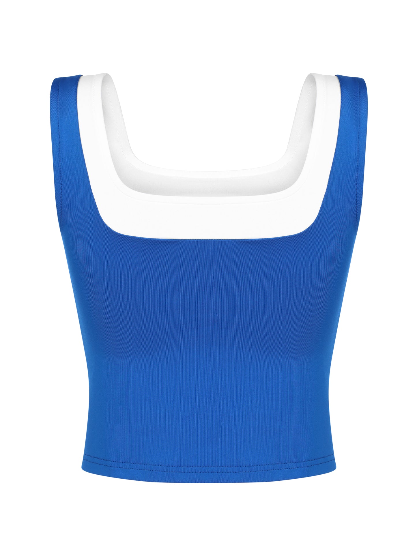 Women's Color Block Square Neck Tank Top Strappy Sleeveless Summer Crop Top