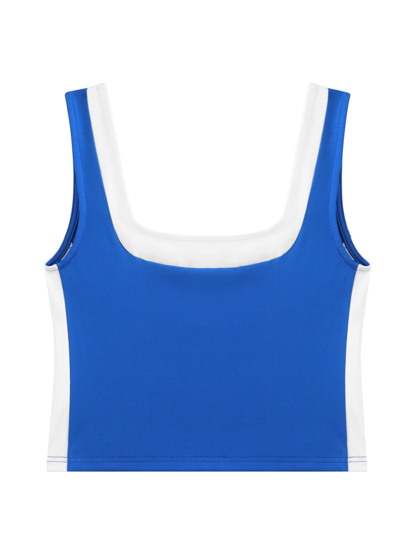 Women's Color Block Square Neck Tank Top Strappy Sleeveless Summer Crop Top
