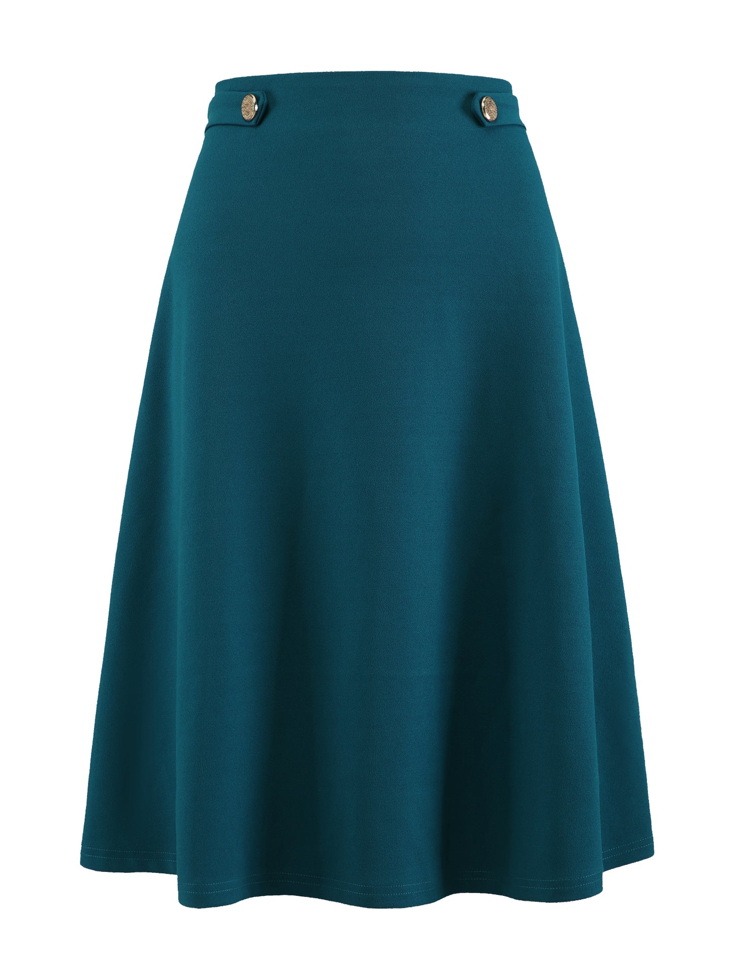Women's Flare High Waist Casual Work A-Line Midi Skirt