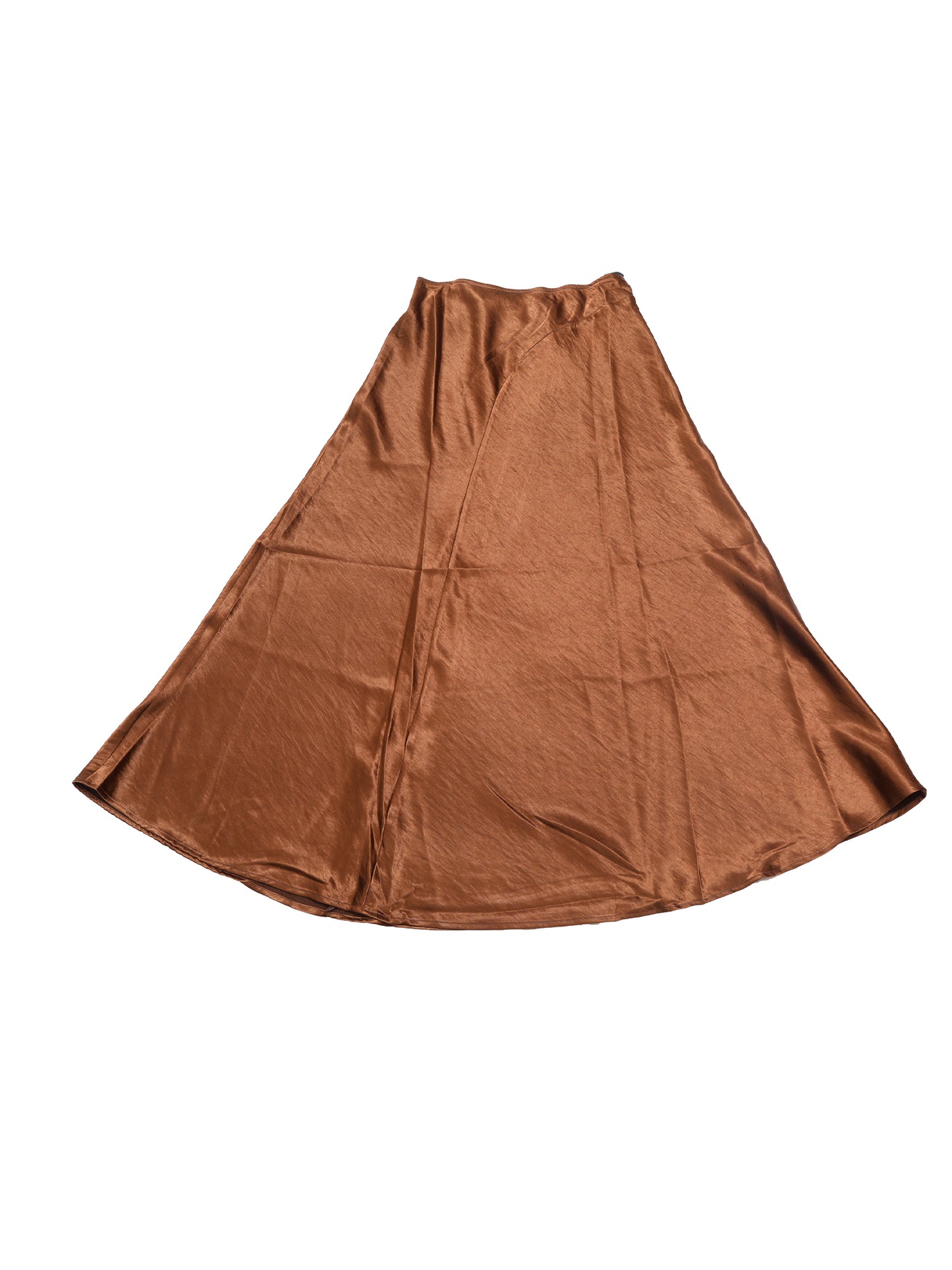 Women Satin Maxi Skirt High Waisted Elastic Waistband Flowy Elegant Skirt