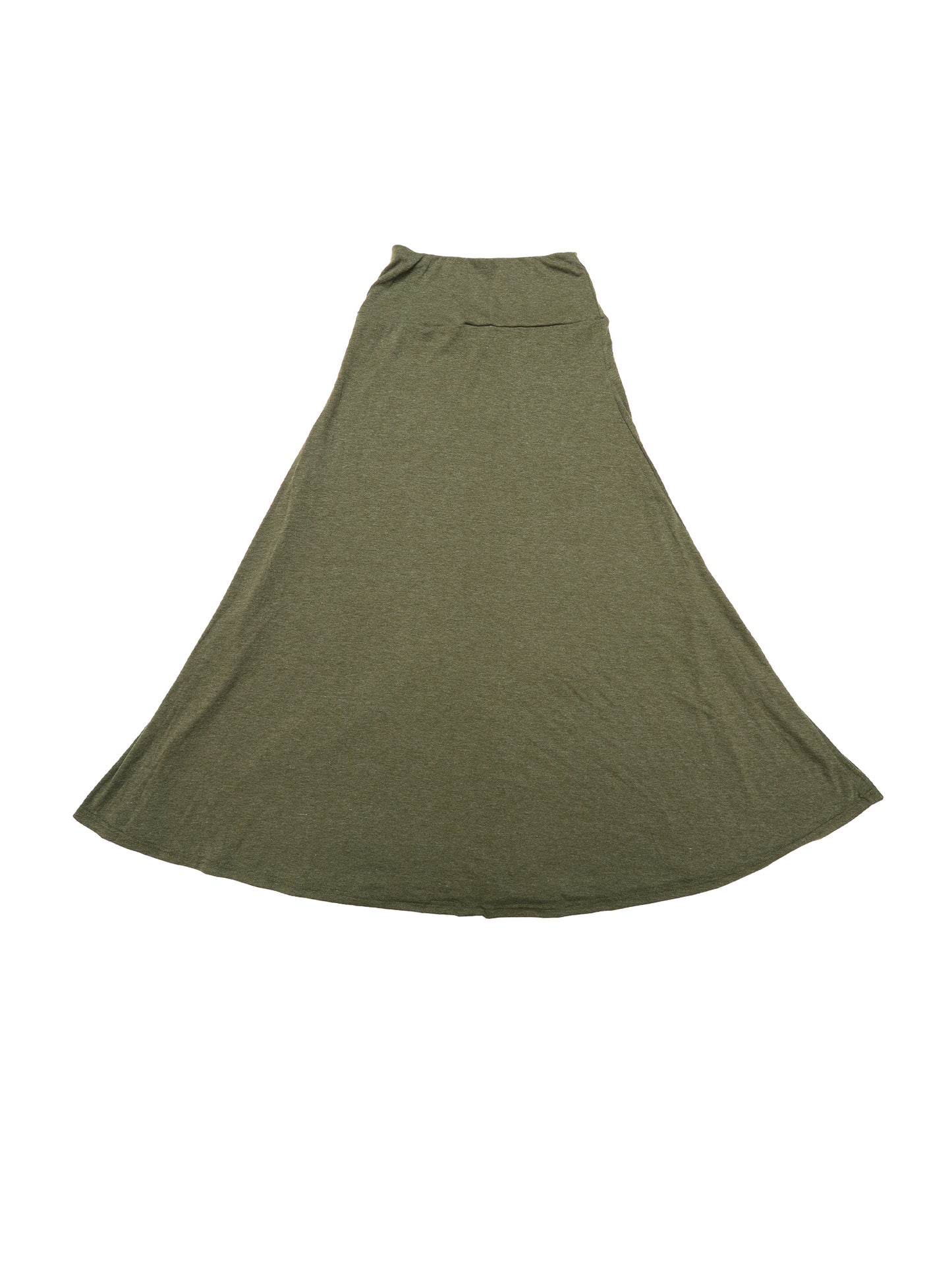 Women's High Waisted Solid Color Lightweight Flowy Flare Maxi Skirt