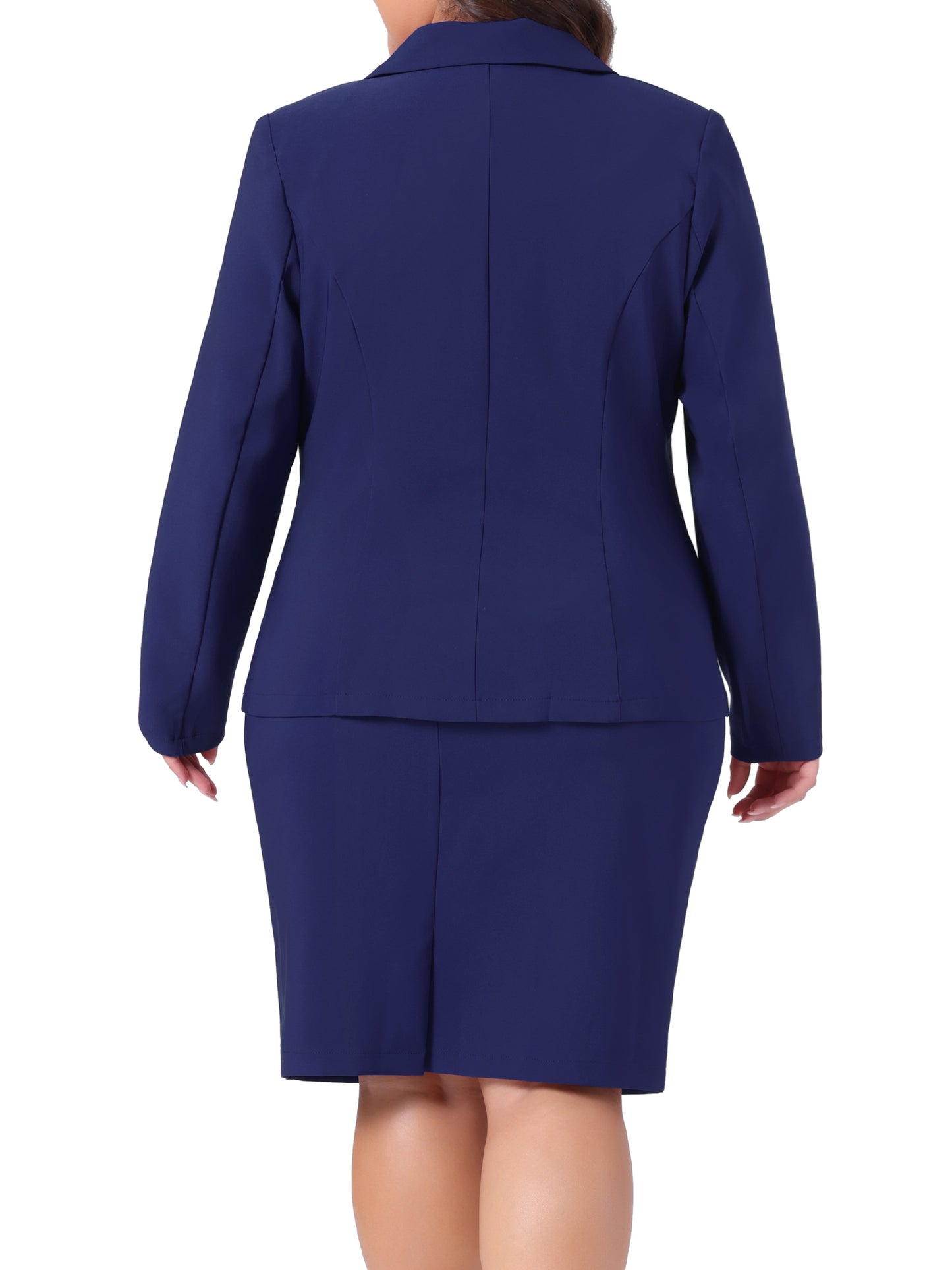 Women Plus Size Blazer and Skirt Suit Set 2 Piece Outfits Business Casual Suit Set