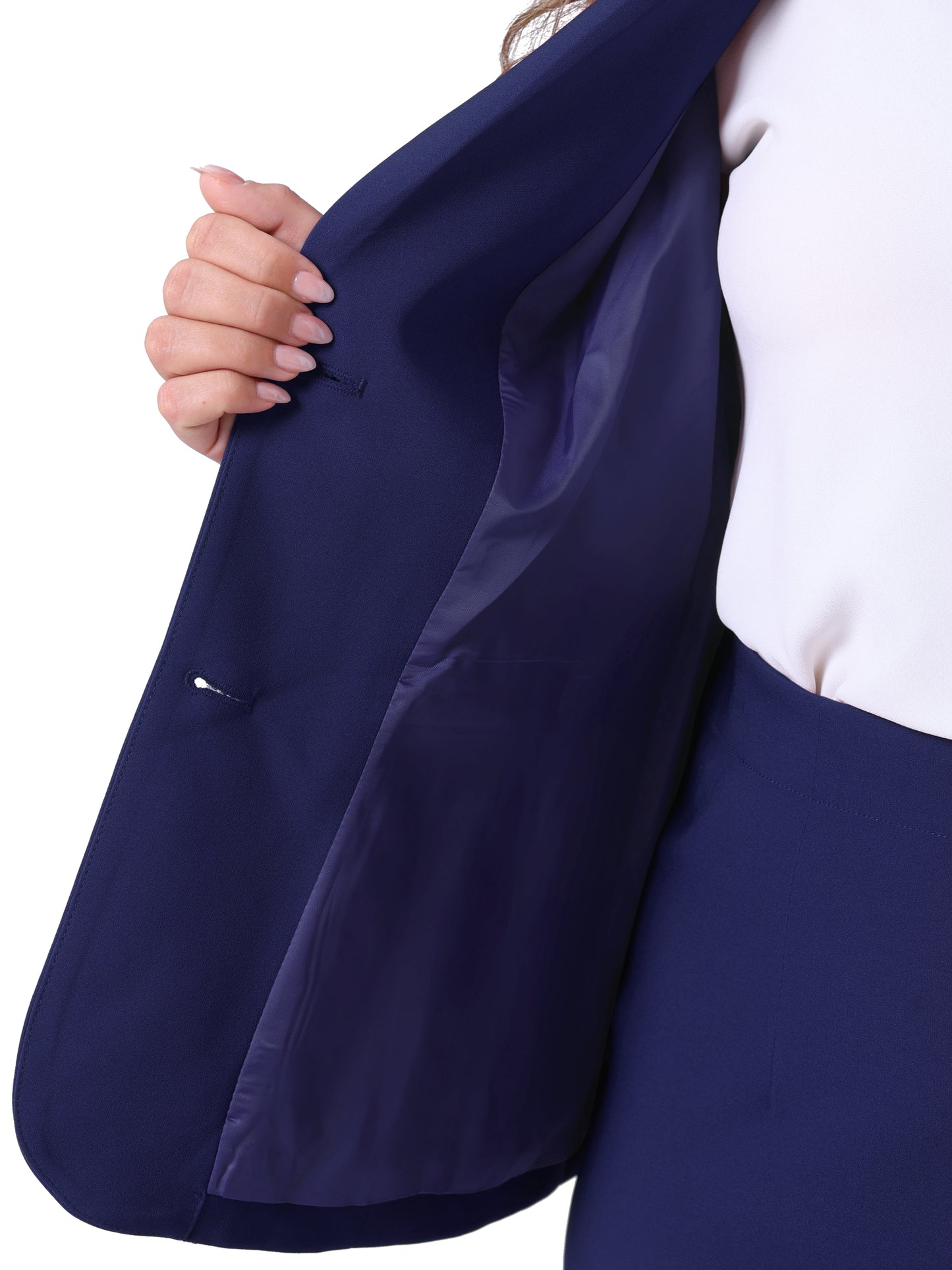 Women Plus Size Blazer and Skirt Suit Set 2 Piece Outfits Business Casual Suit Set