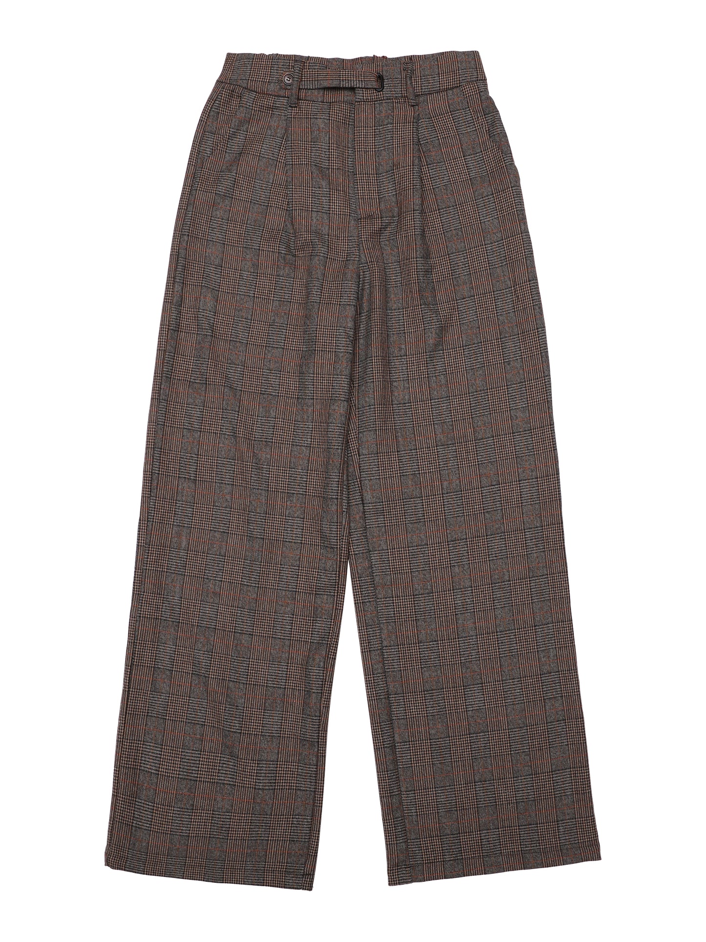Pantalón de trabajo a cuadros vintage para mujer, pantalones largos rectos de pierna ancha con diseño de pata de gallo