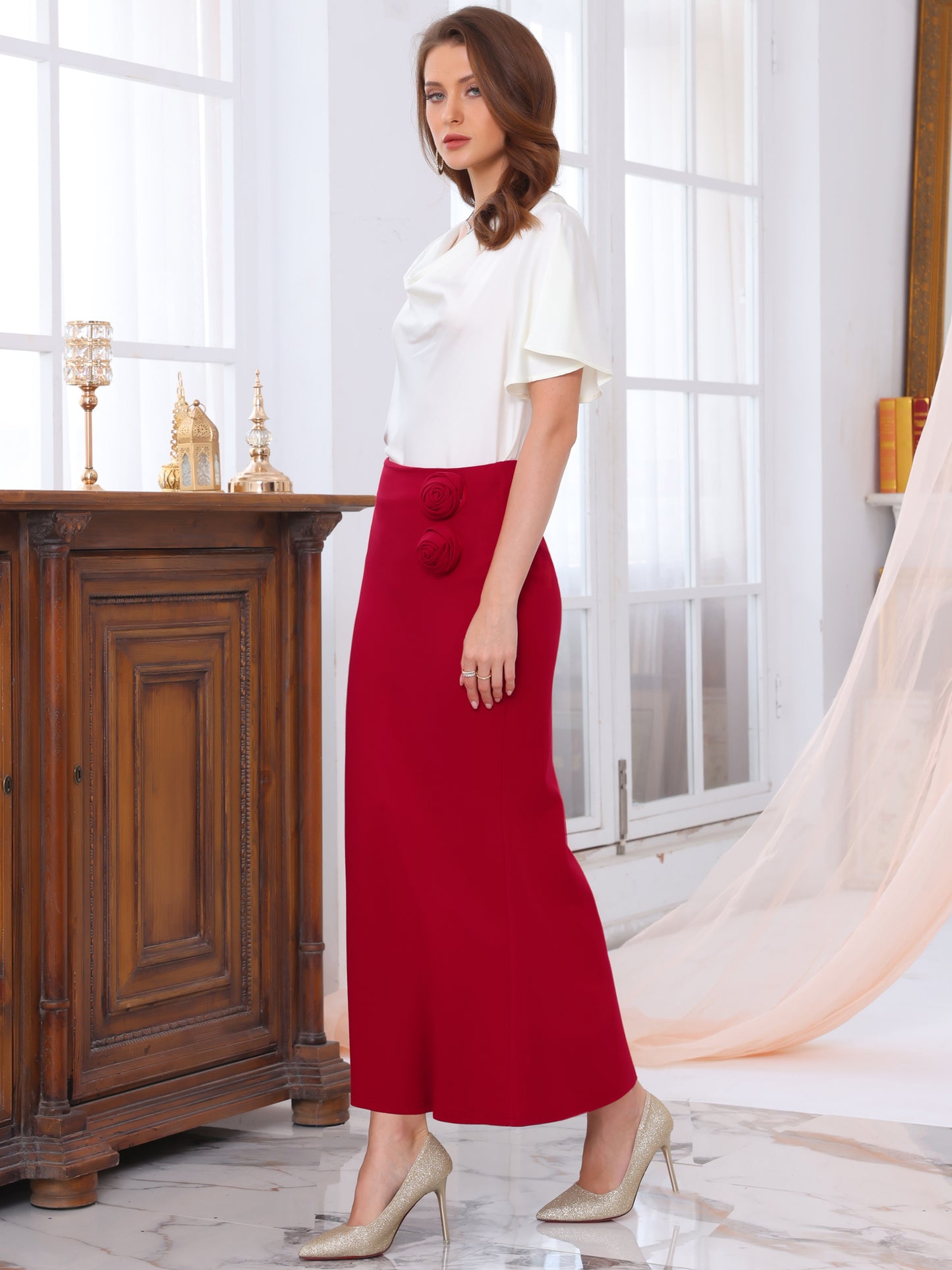 Women's Fishtail High Waist Formal Cocktail Evening Bodycon Long Maxi Mermaid Skirt