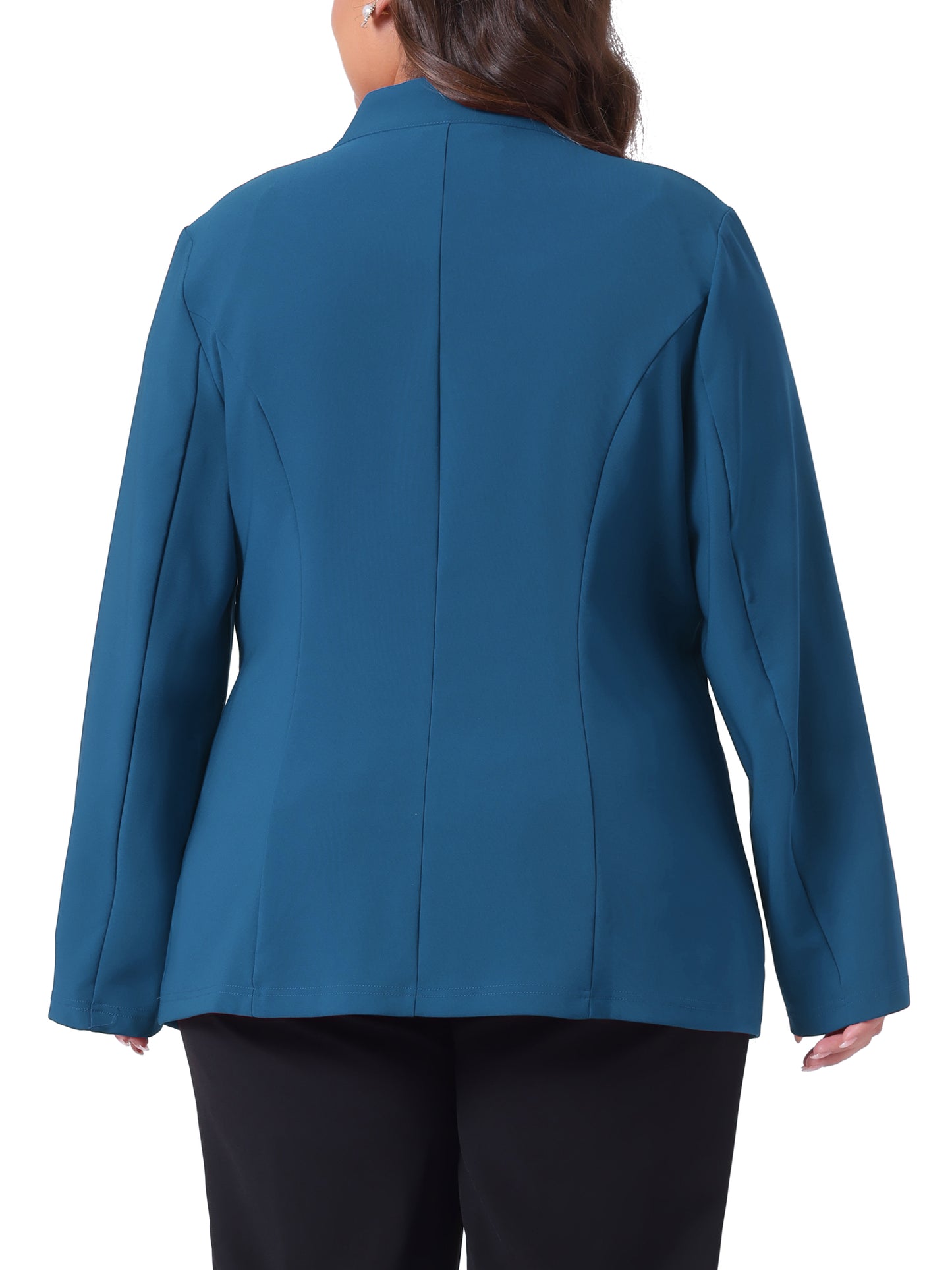 Women's Plus Size Button Long Sleeve Office Work Business Suit Blazer Jacket
