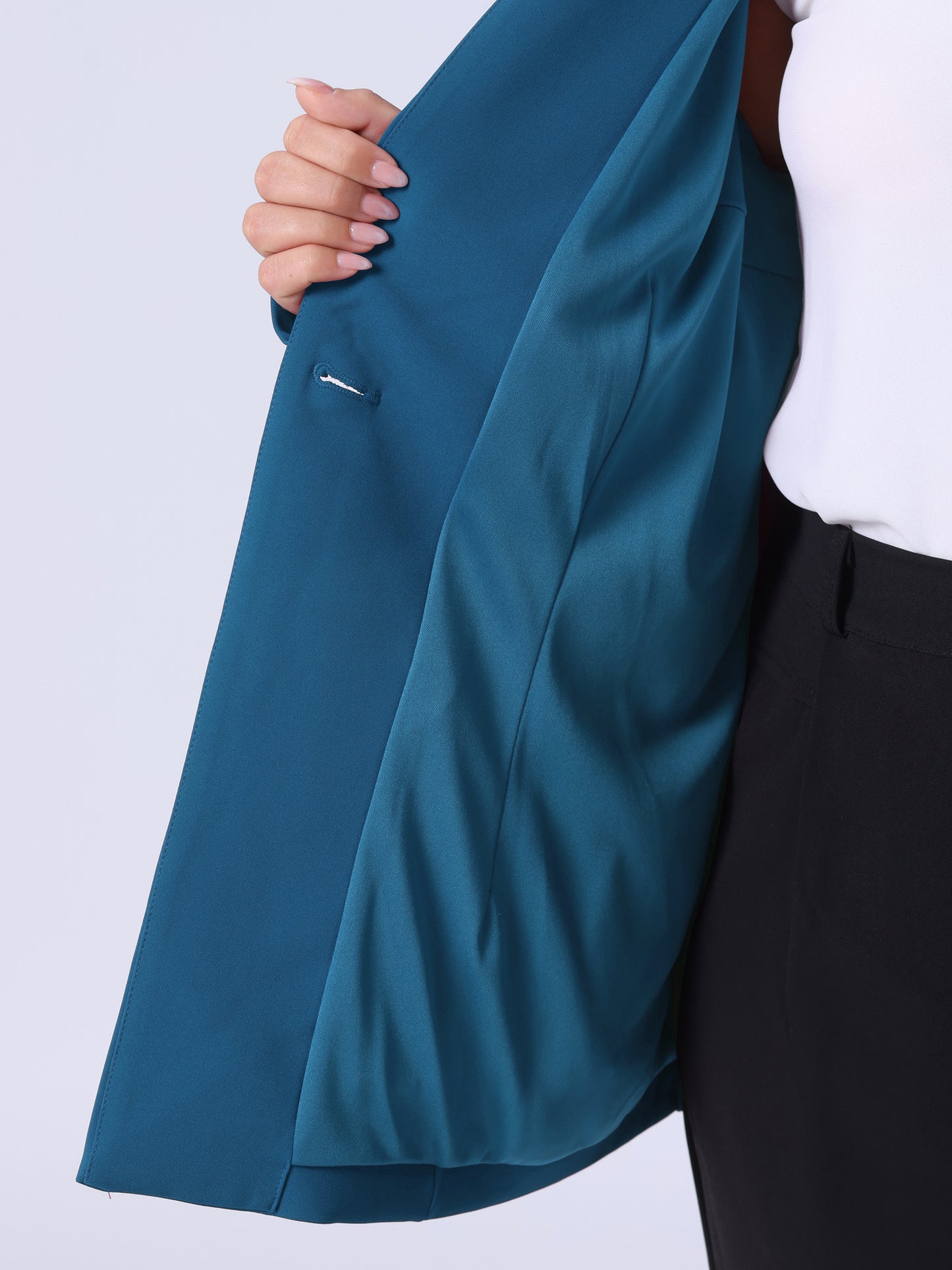 Women's Plus Size Button Long Sleeve Office Work Business Suit Blazer Jacket
