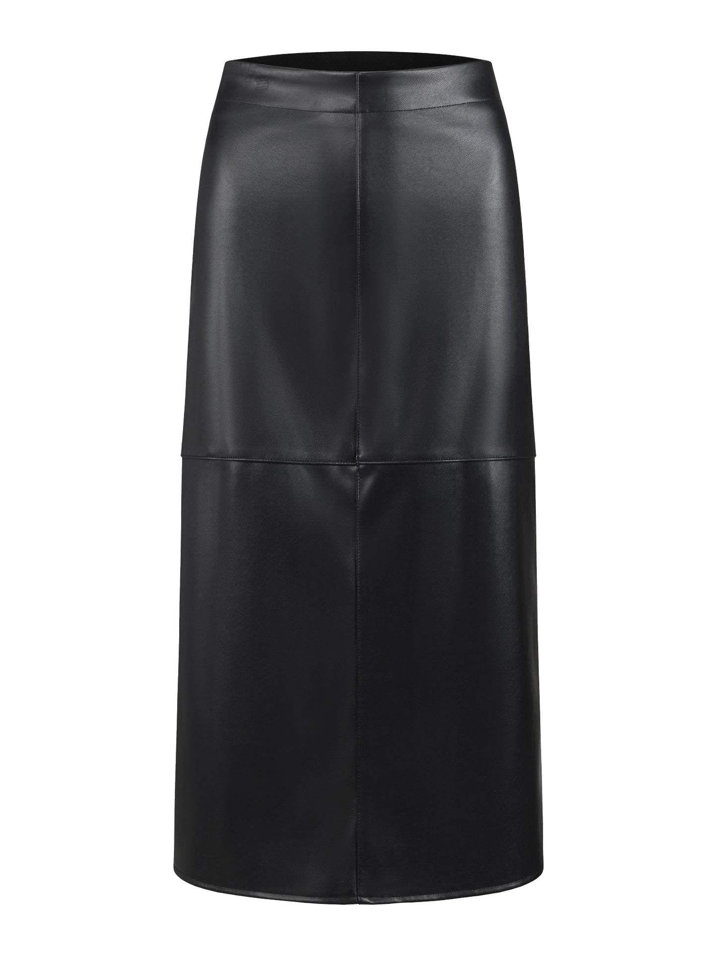 Women's Faux Leather PU High Waist Business Casual Knee Length Skirt