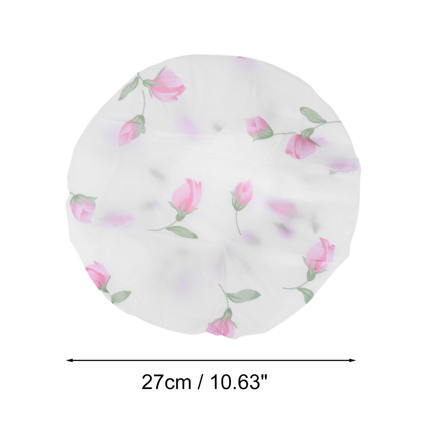 3 Pcs Flower Single Layer Shower Cap for Bathroom White Pink