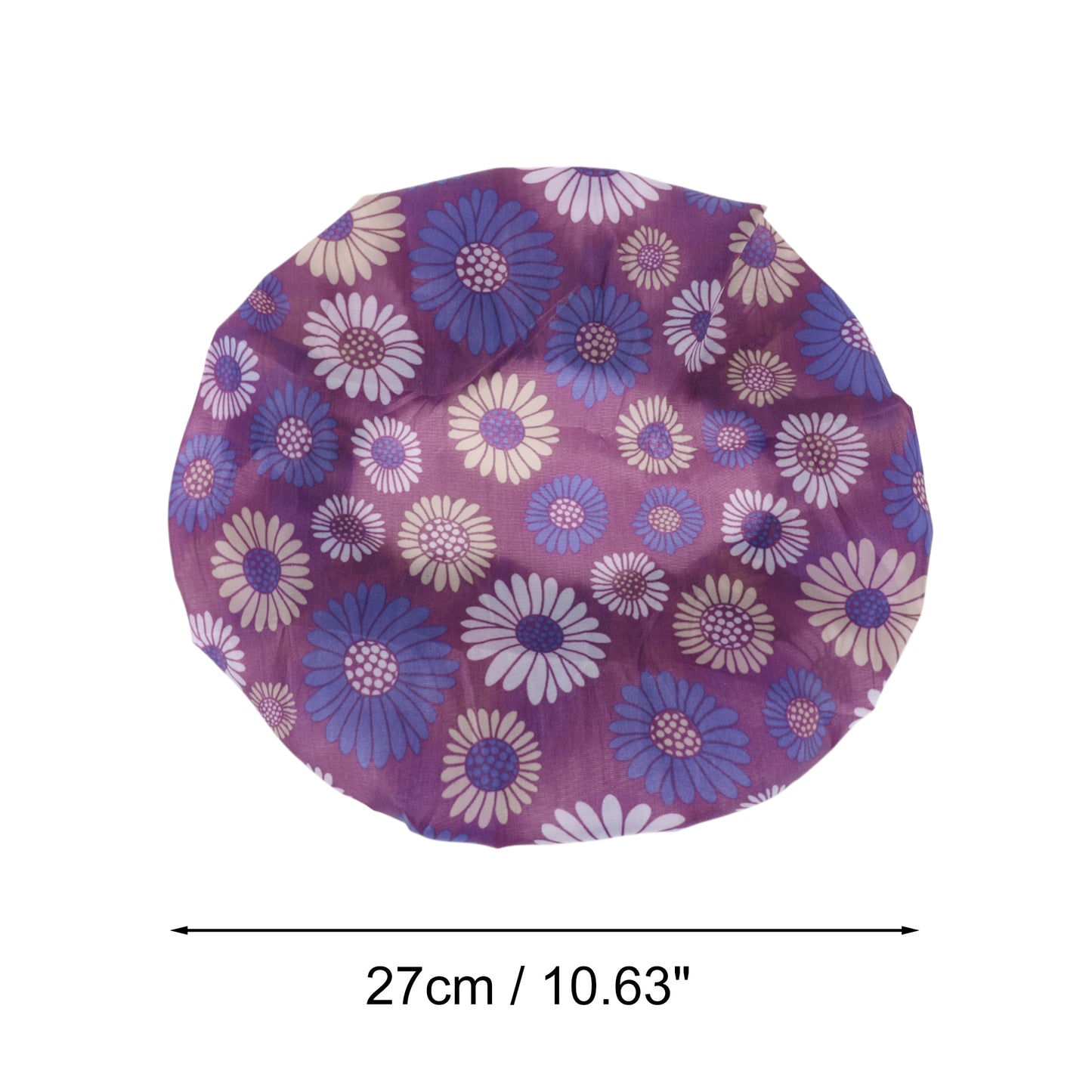 3 Pcs Flower Single Layer Shower Cap for Bathroom Purple